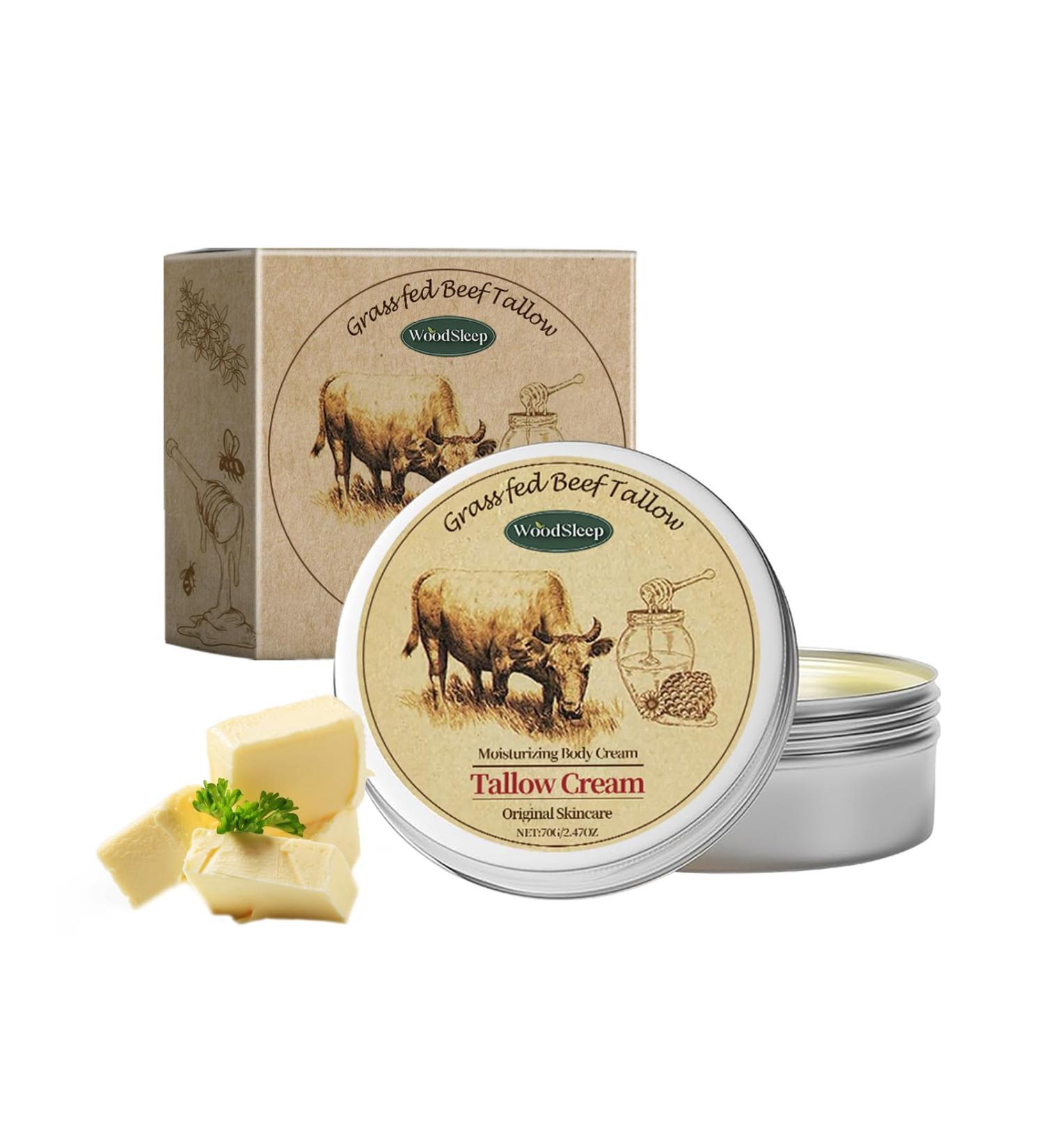 OAKSII Beef Tallow for Skin 2.5oz 1Pack Tallow Face Moisturizer Beef Tallow Balm with Raw Honey Moisturizing Cream for Body Lotion SkinCare - Buy Online on GoSupps.com