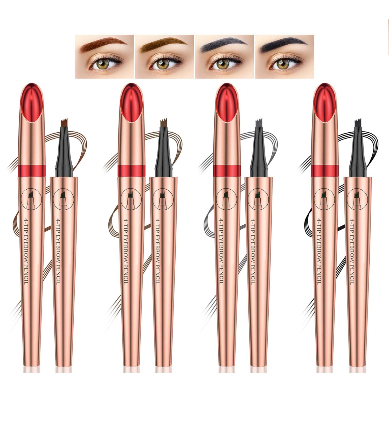 Magic Eyebrow Pencil-3D Waterproof Microblading Eyebrow Pencil Contouring Pen 4 Tipped Precise Brow Pen Magic Microblading Eyebrow Pen Natural Fine Stroke Microblading Eyebrow Pencil (ALLx4) - Buy Online on GoSupps.com
