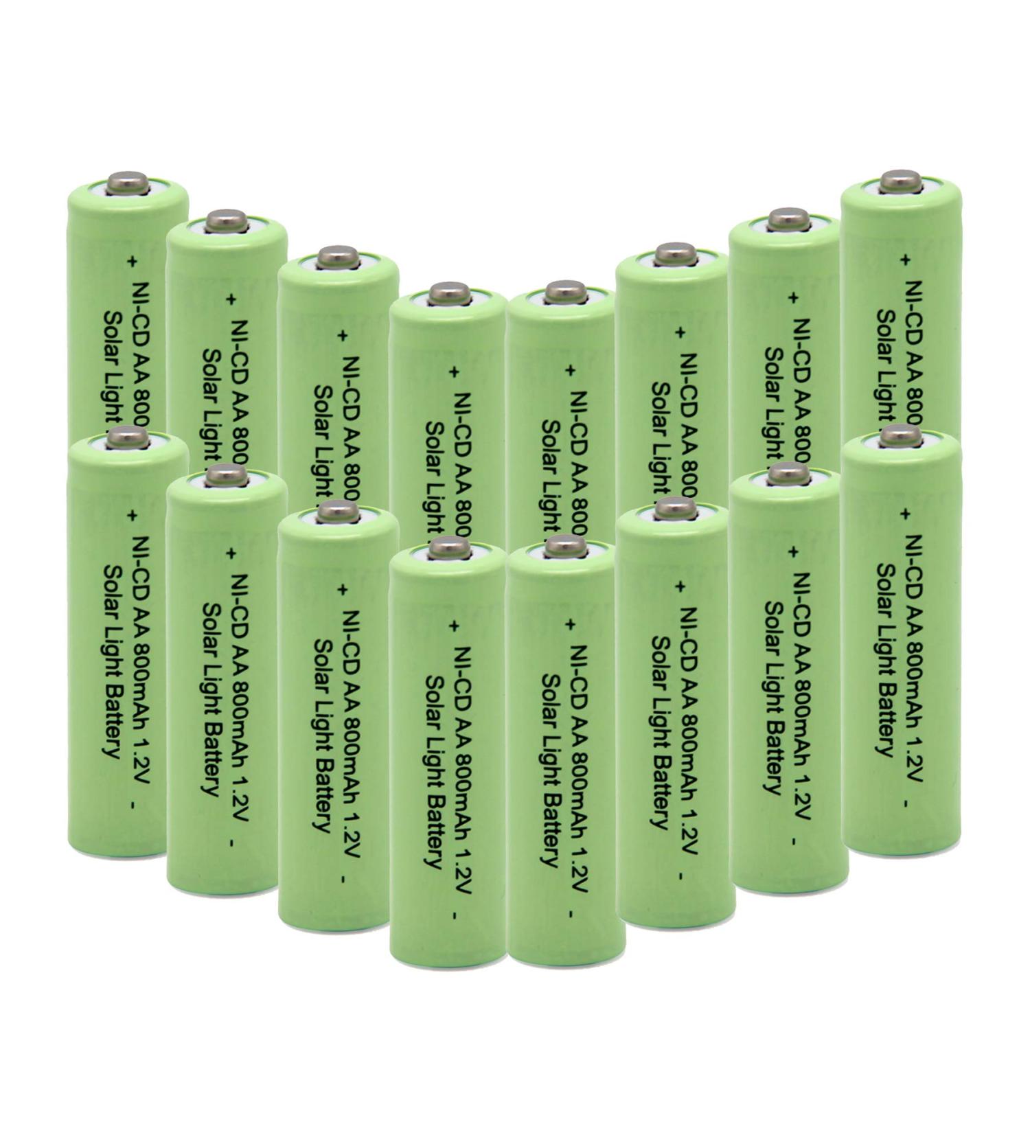 XUNTU QBLPOWER 800mAh Ni-CD AA Rechargeable Batteries - 16 Pack for Solar Lights & Garden Use - Buy Online on GoSupps.com