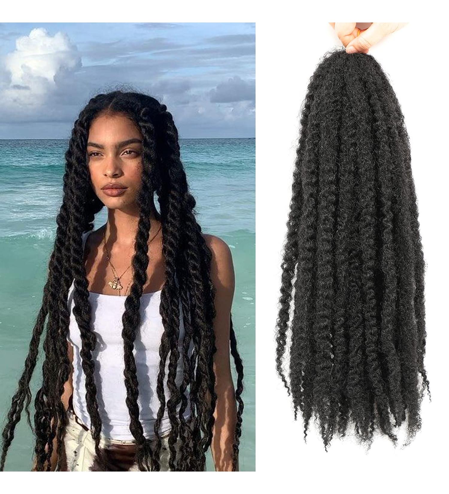 Ayana Marley Hair - 3 Packs 24 Braiding Hair for Faux Locs & Crochet (1B) | Synthetic Afro Extensions - Buy Online on GoSupps.com
