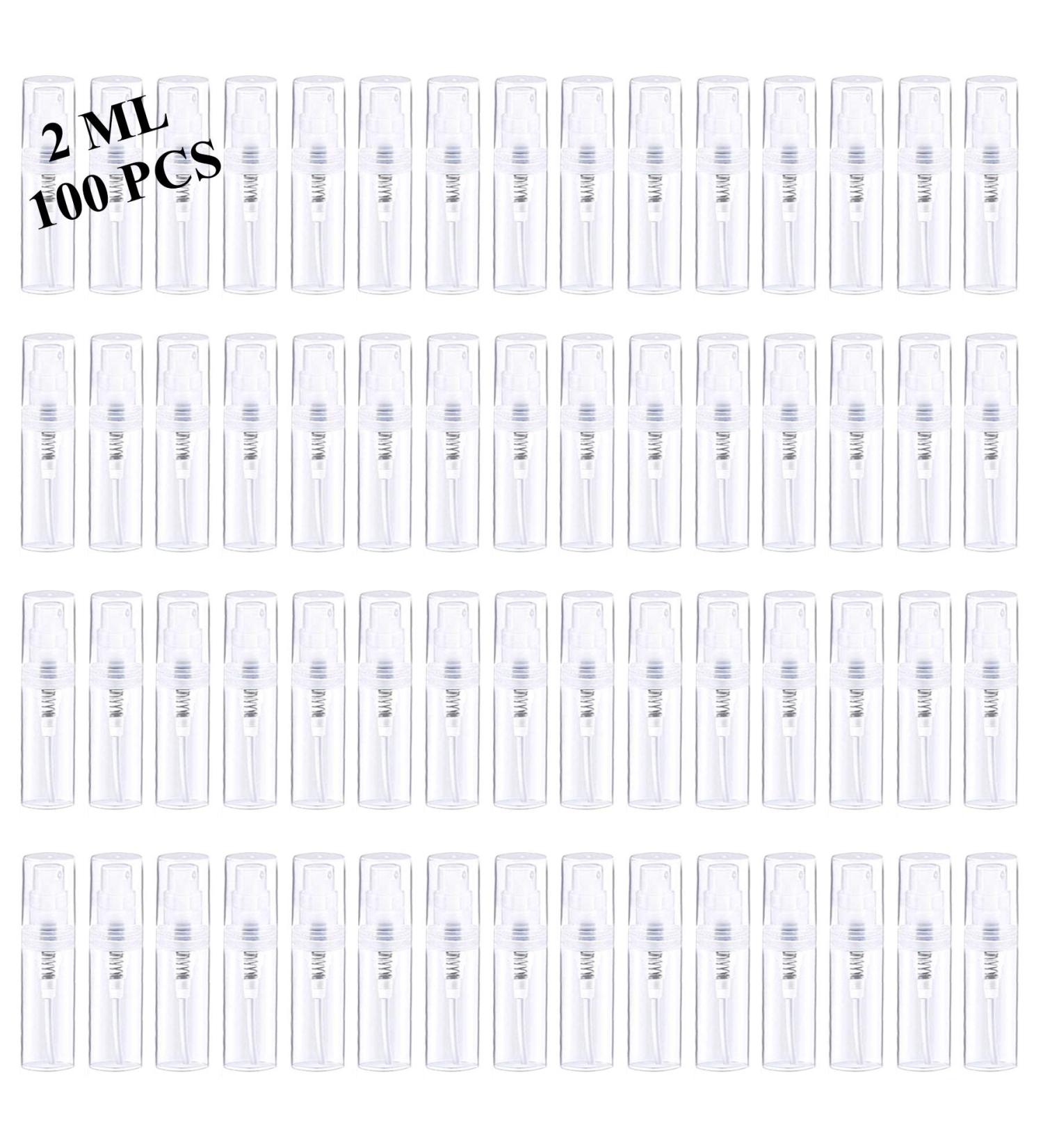 100pcs 2ml Mini Refillable Clear Plastic Spray Bottles for Travel - Ideal for Perfume, Essential Oils, Hand Sanitizer, Cleaning - Small Atomizer Aerosol Spray Bottle - Buy Online on GoSupps.com
