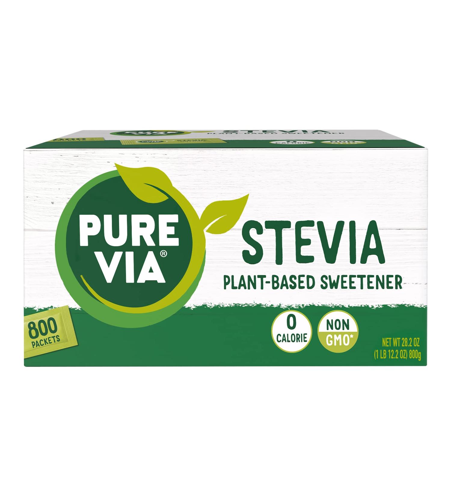 Pure Via Stevia Sweetener 28.2oz - 800 Packets, 800 Count (1 Pack) | All-Natural Sugar Substitute - Buy Online on GoSupps.com