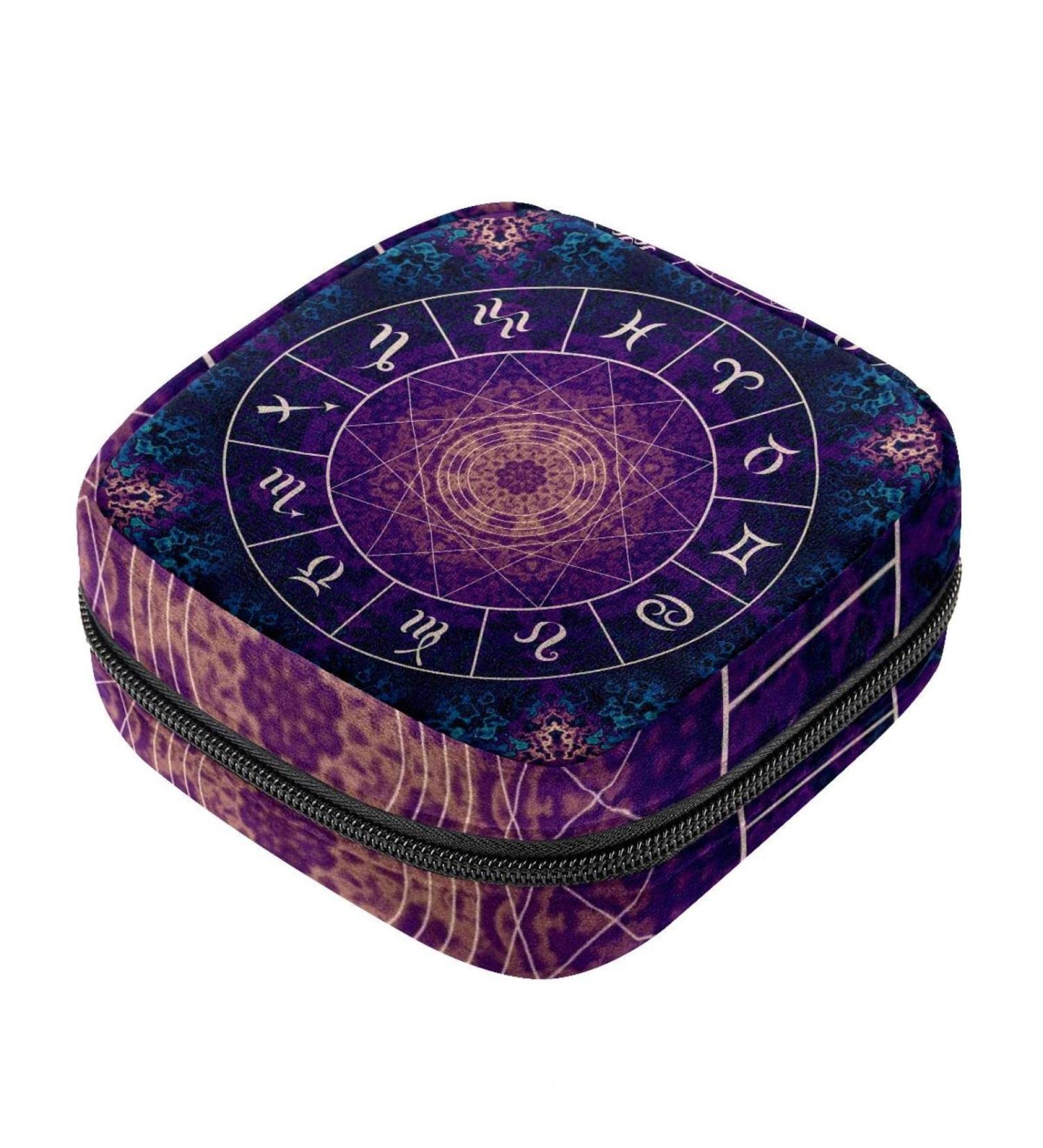 Magic Zodiac Sign Sanitary Napkins Storage Bag | Menstrual Pad & Cup Holder for Teens & Women - Buy Online on GoSupps.com