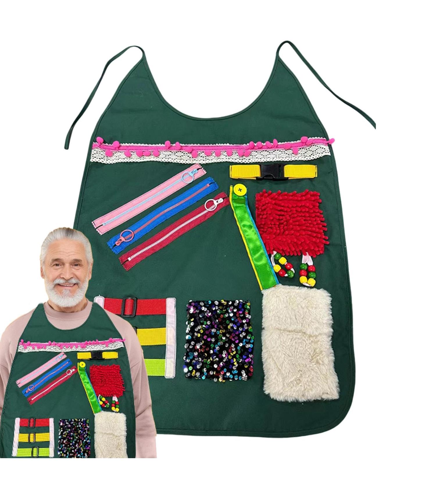 Sensory Aprons | Dementia Activities For Seniors - Elderly Dementia Care Products Grandma People With Poor Memories Apron Fidget Toy - Buy Online on GoSupps.com