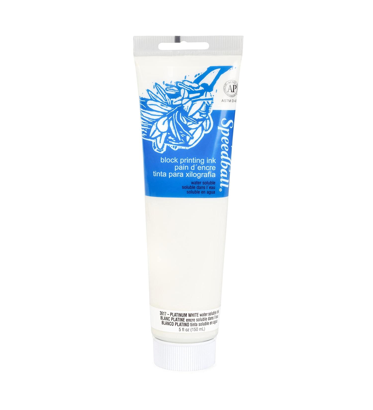 Speedball Water-Soluble Block Printing Ink 5oz Tube - Platinum White - Buy Online on GoSupps.com