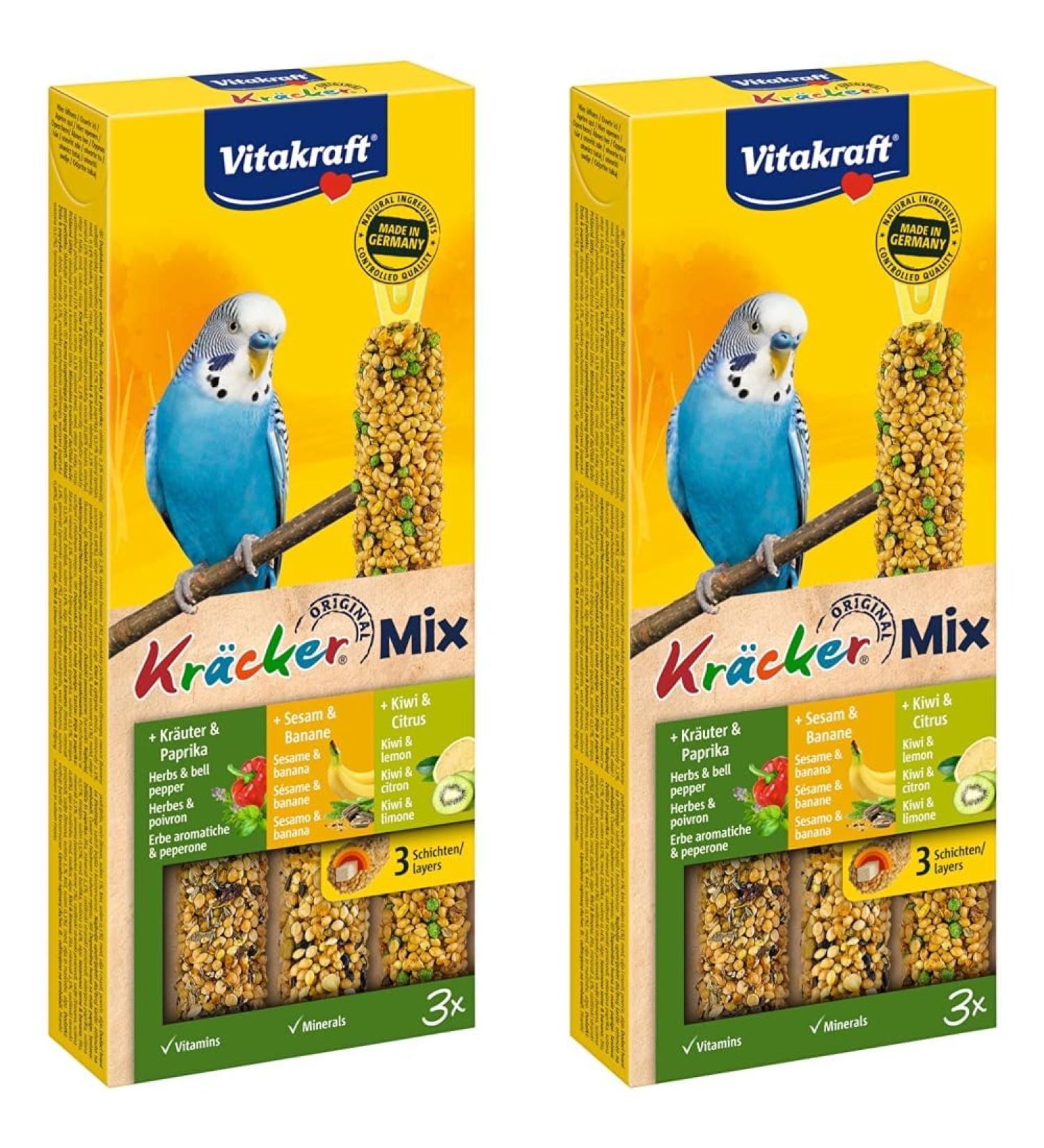 Vitakraft Parakeet Crackers - Banana Herbs & Kiwi Mix - 3 Pieces (Pack of 2) - International Shipping Available - Buy Online on GoSupps.com