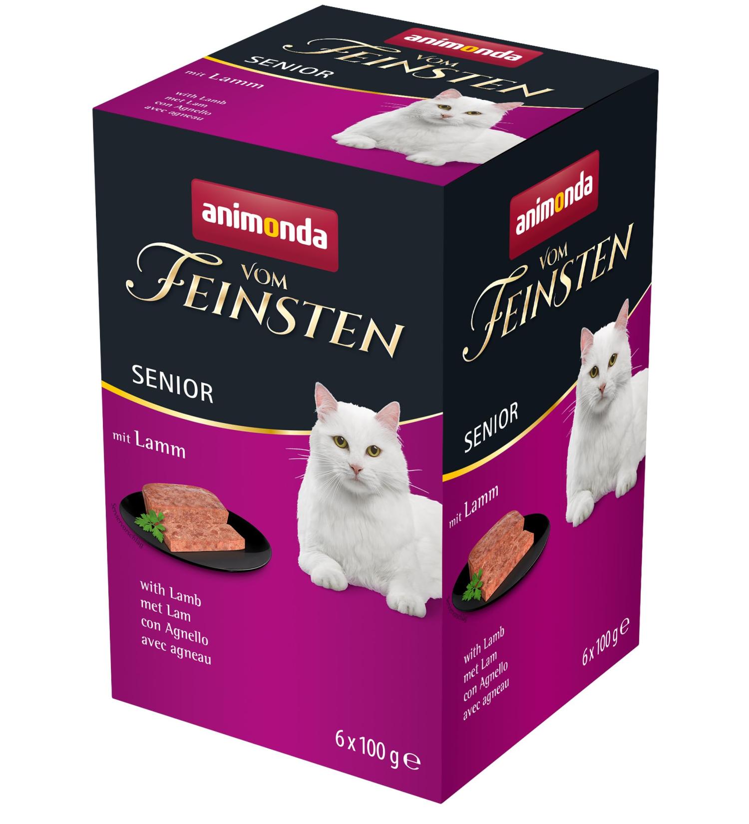 Animonda Vom Feinsten Senior Wet Cat Food - Lamb for Older Cats (7+) | 6 x 100g Pack - Premium Quality & International Shipping - Buy Online on GoSupps.com
