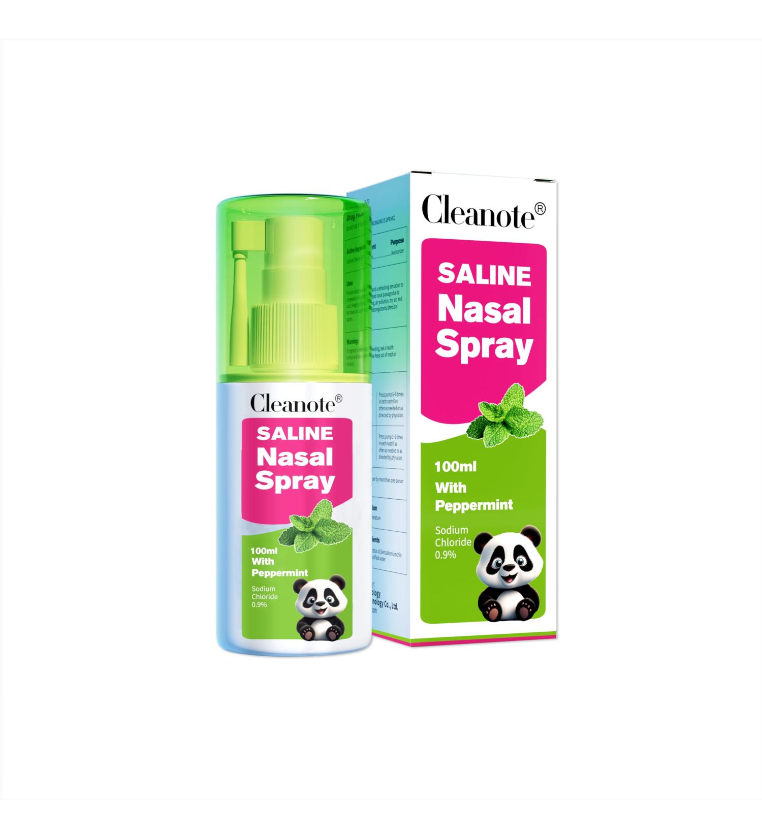 Cleanote Moisturizing Saline Nasal Spray for Dry Nose & Congestion Relief Gentle Drug-Free Isotonic Saline Solution Nose Spray with Natural Mint 100 mL - Buy Online on GoSupps.com