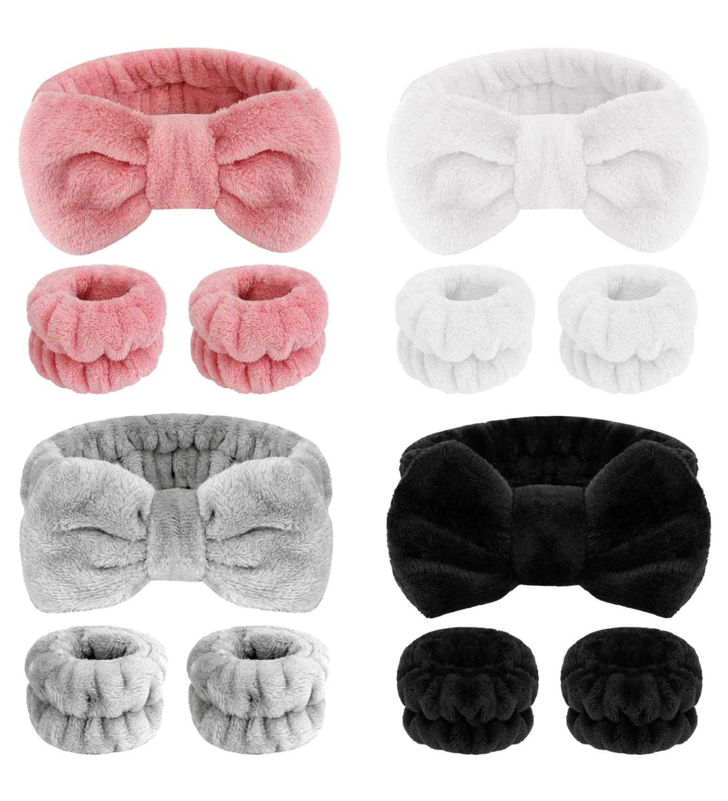 12 PCS Microfiber Spa Headband and Wristband Set for Women - Elegant Style for Skincare, Makeup, and Face Washing - Buy Online on GoSupps.com