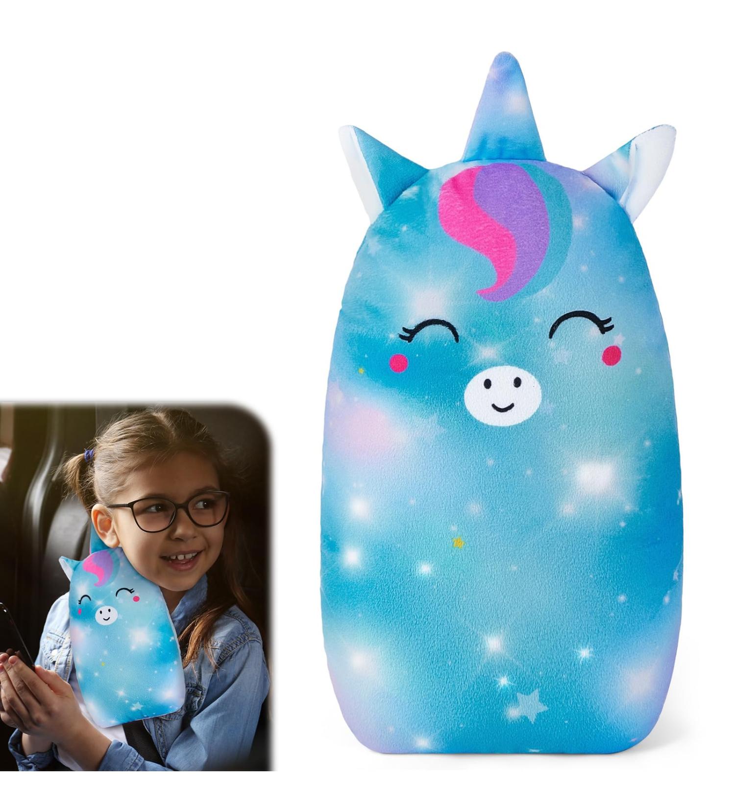 Beinou Unicorn Seatbelt Strap Cover & Pillow for Kids - Green | Head & Shoulder Support Cushion for Boys & Girls | Car Seat Belt Harness Pads for Travel - Buy Online on GoSupps.com