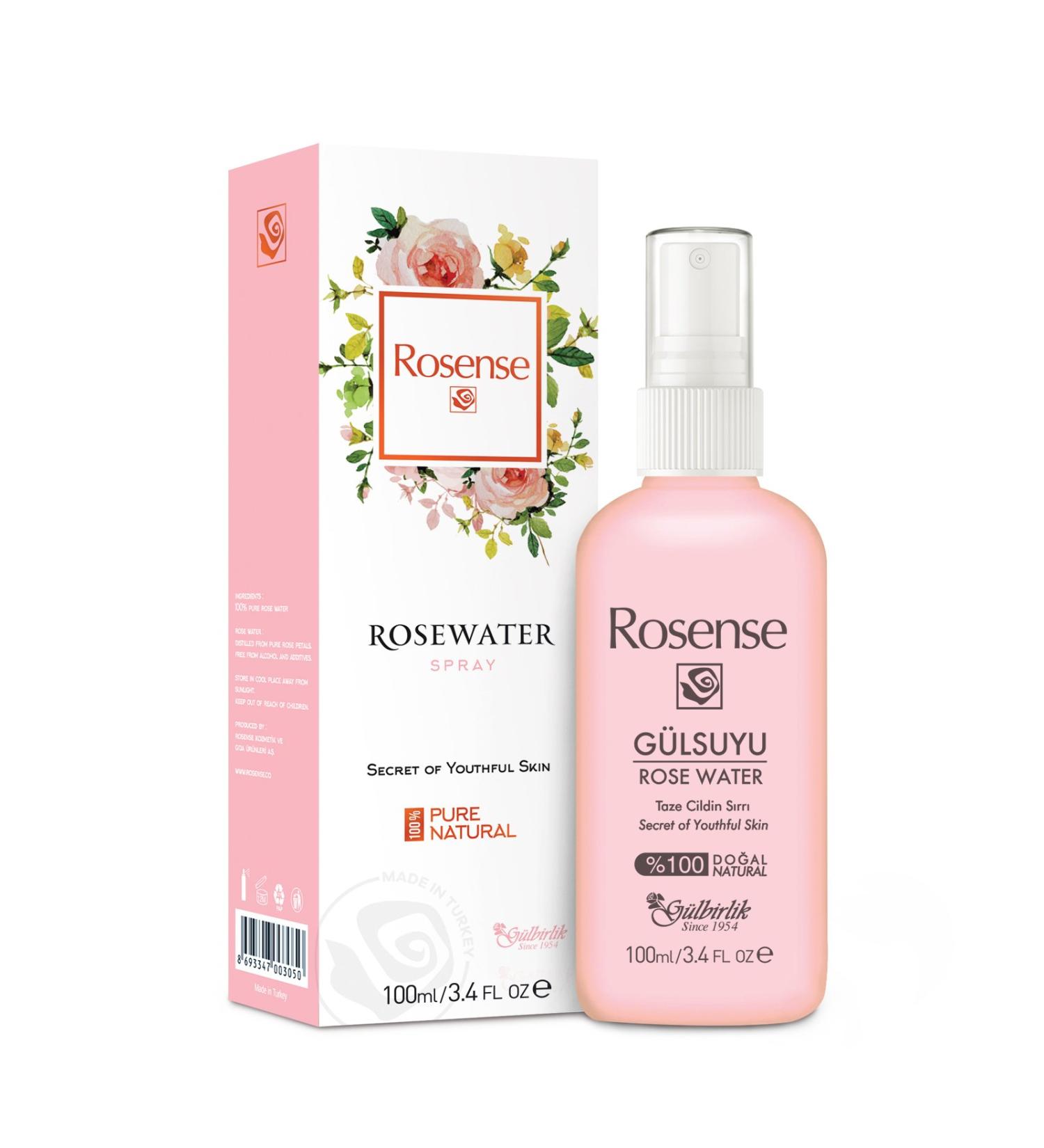 100% Pure Natural Vegan Turkish Rosewater Hydrating Face Mist/Rose Water Face Toner (No Additives, No Chemicals, No Preservatives) 100mL/3.4 Oz - Buy Online on GoSupps.com