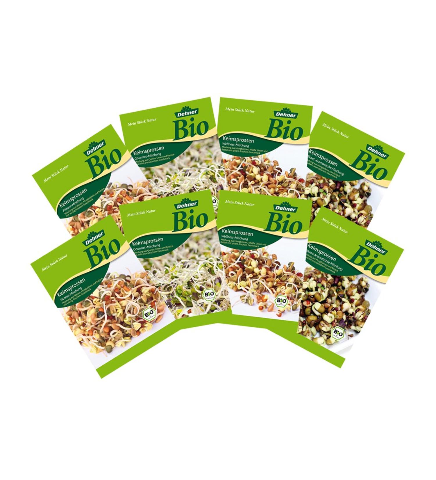 Dehner Bio Graines germ es Je 2 x 4 vari t s de Fitness de Gourmet pikant Ar me Table M lange et Bien- tre - Buy Online on GoSupps.com