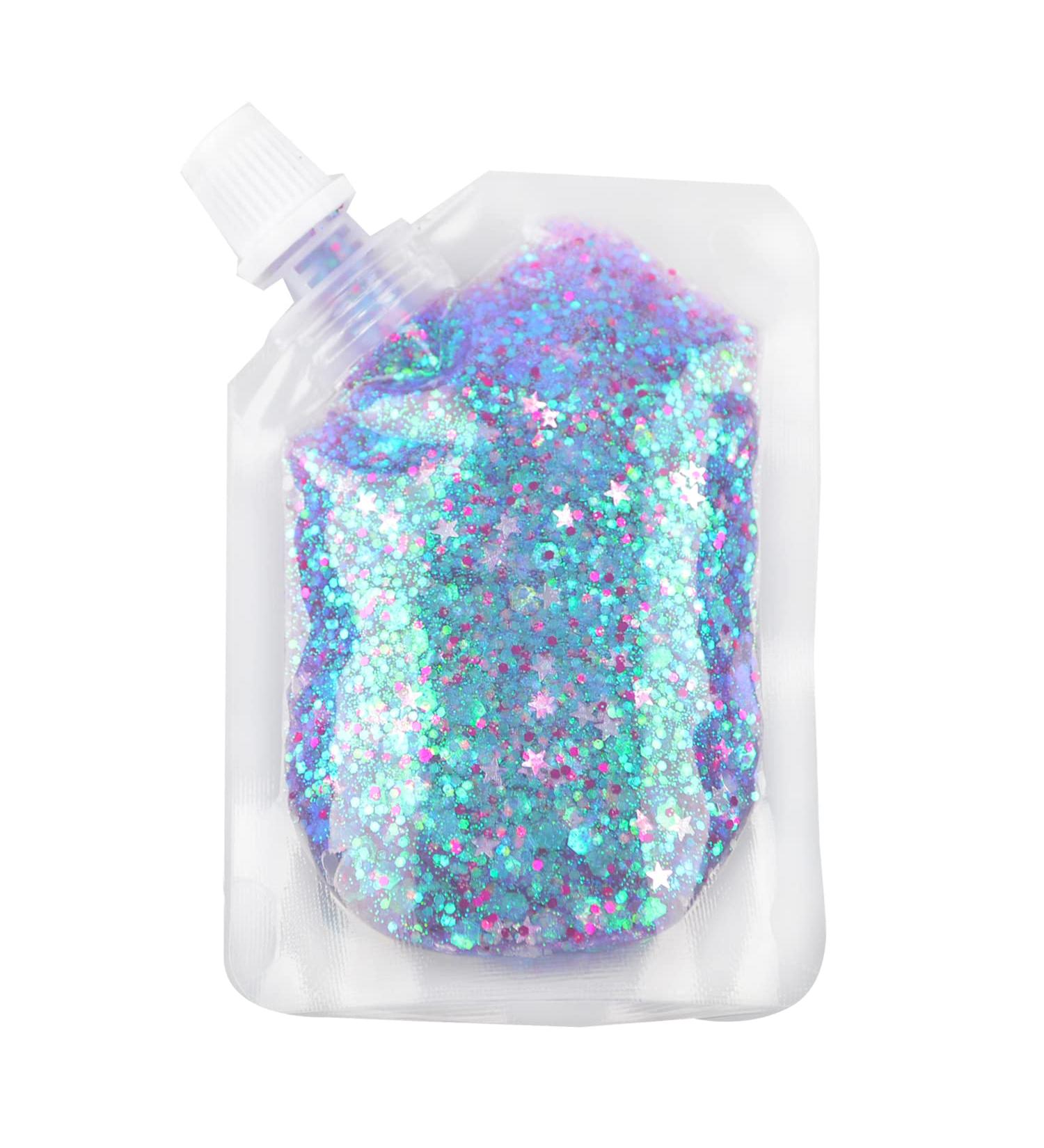 GL-Turelifes 50ml Body Glitter Gel - Mermaid Sequins Chunky Glitter for Face, Body, Hair - Easy to Apply & Remove - Festival & Halloween Makeup - Long Lasting Sparkling - Blue Purple - Buy Online on GoSupps.com