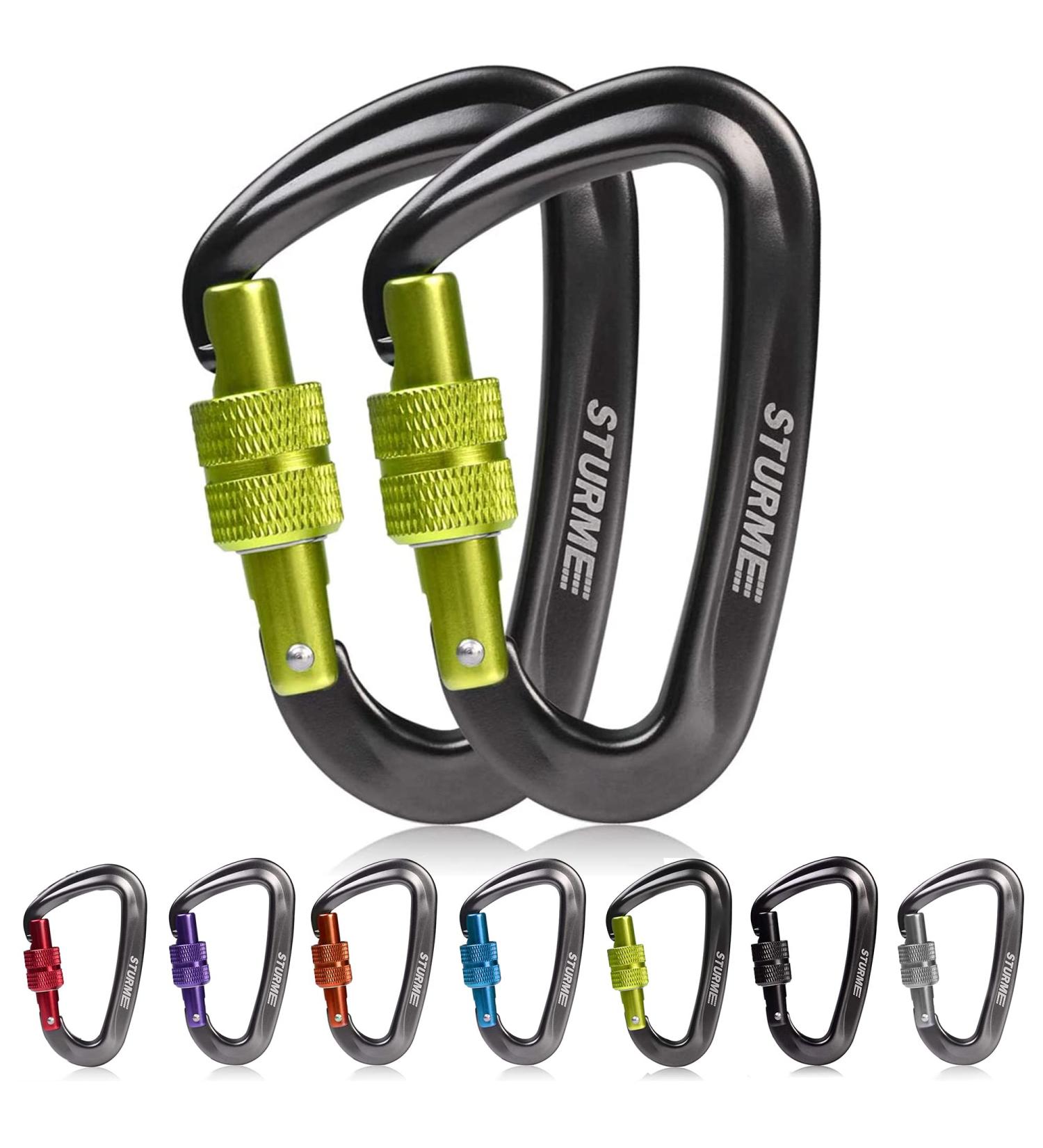 Heavy-Duty Karabiner Hook (12 kN) with Key Rings - Secure Your Pets Gear & More for Camping Hiking & Outdoor Adventures - Buy Online on GoSupps.com