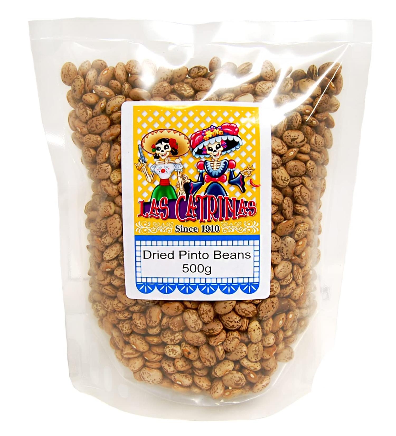 Las Catrinas Pinto Dried Beans 500g / Mexican Frijoles Dried Pinto Beans Double Cleaned Fresh Dried Pinto Beans - Buy Online on GoSupps.com