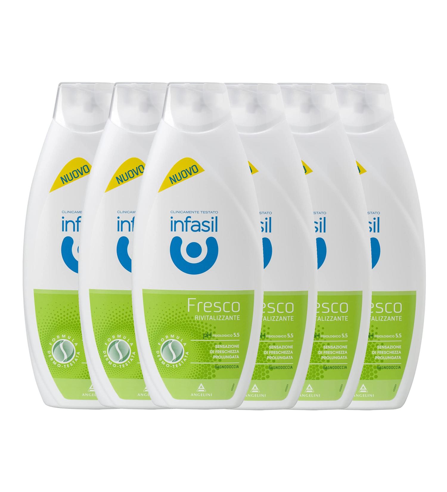  Infasil Infasil Fresh Revitalizing Shower Gel clinically tested and gentle on the skin 6 x 500ml shower gels - Buy Online on GoSupps.com