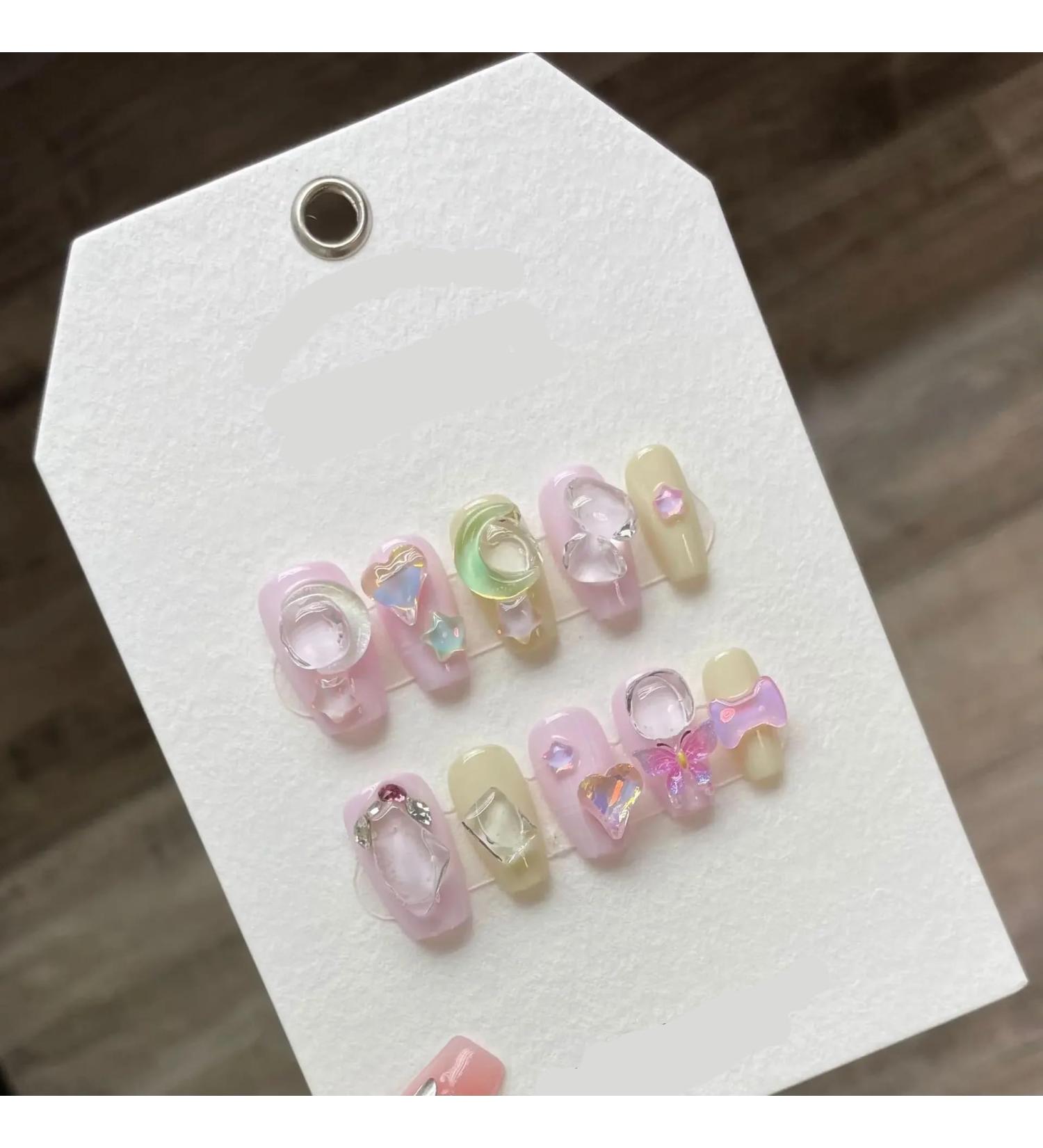 Detachable Handmade false nails with design dopamine bubble love girl press on Nail enhancement false nails (Color : 7 Size : M) - Buy Online on GoSupps.com
