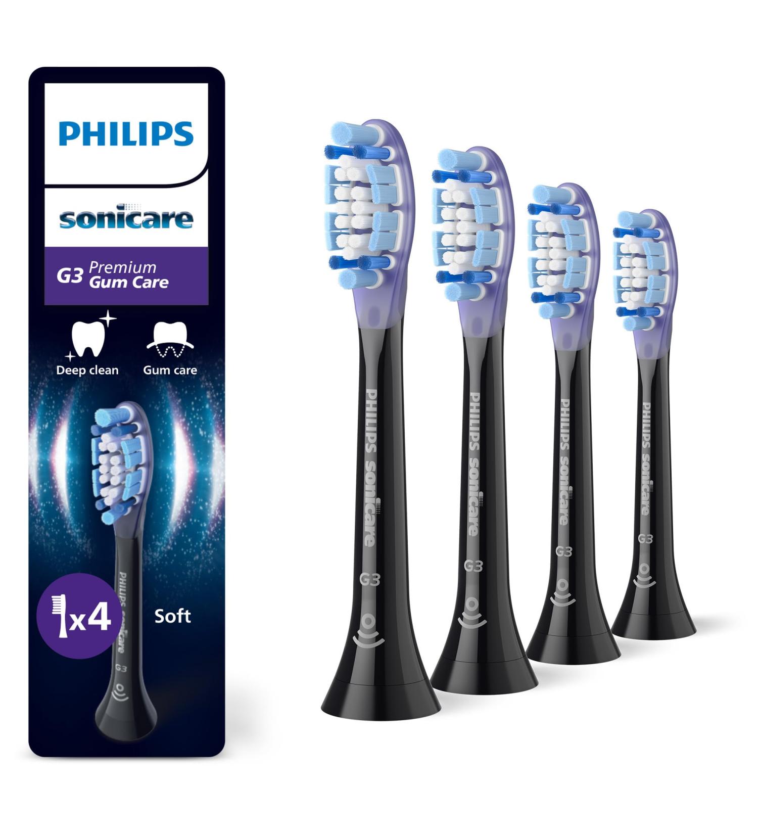 Philips Consumer Philips Sonicare G3 Premium Gum Care original replacement brush heads black set of 4 HX905488 4 Brushes New 4 Brushes New - Buy Online on GoSupps.com