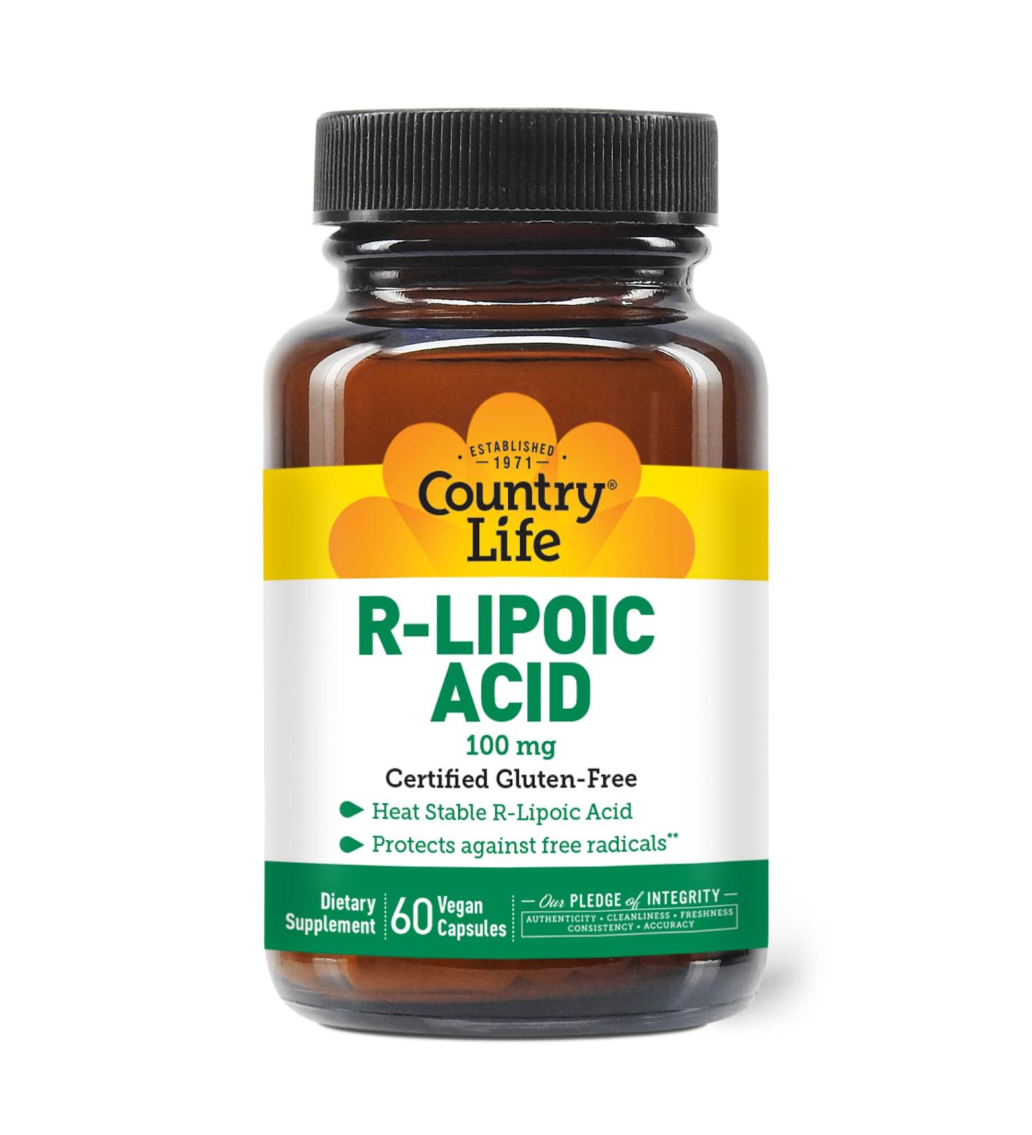 Buy Country Life R-Lipoic Acid 100 mg - 60 Vegan Capsules | International Shipping Available - Buy Online on GoSupps.com