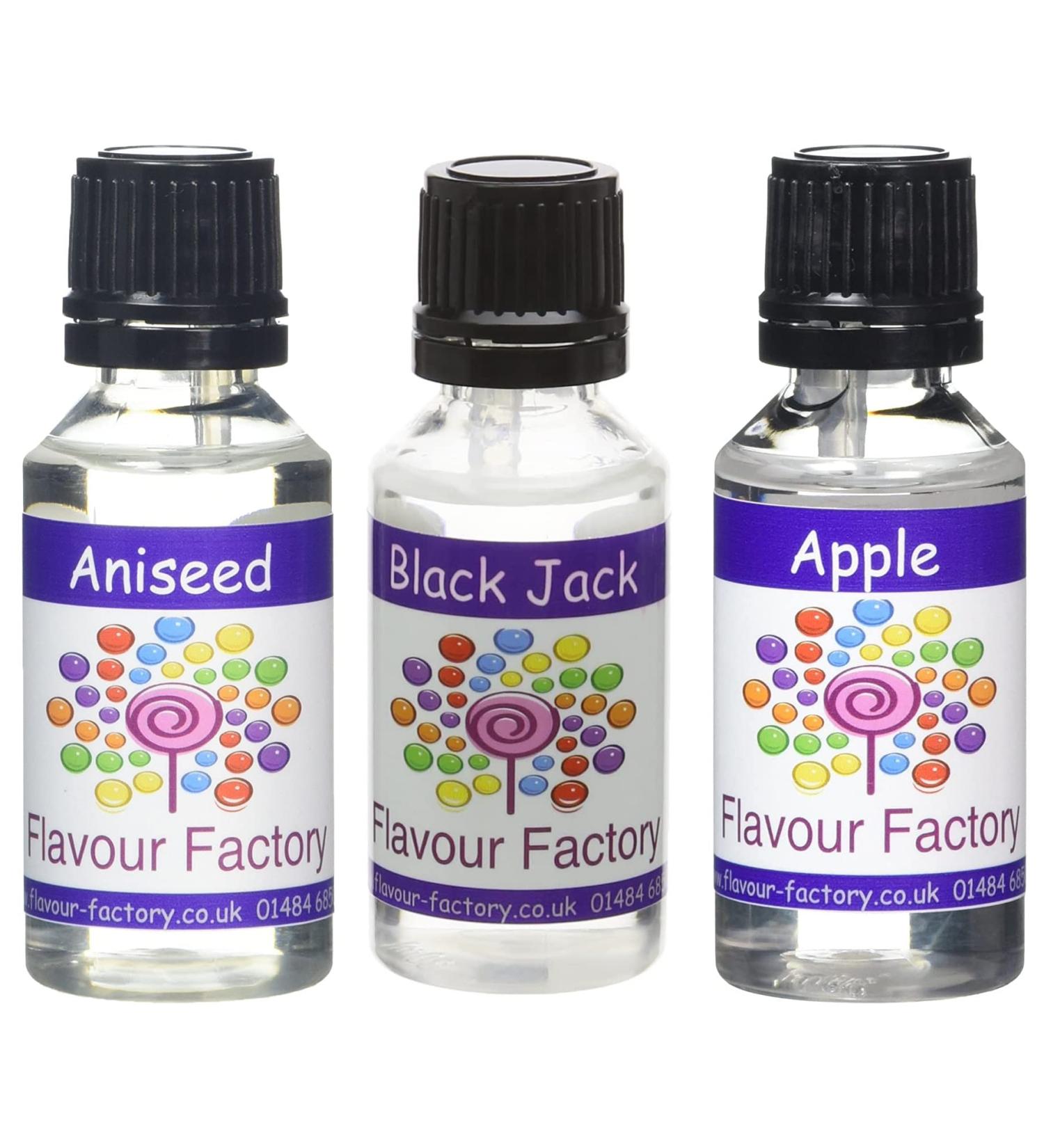 Flavour Factory DIY Food Flavouring Concentrates for E-Liquids Aniseed Black Jack Apple (3 x 28.5ml) - Buy Online on GoSupps.com
