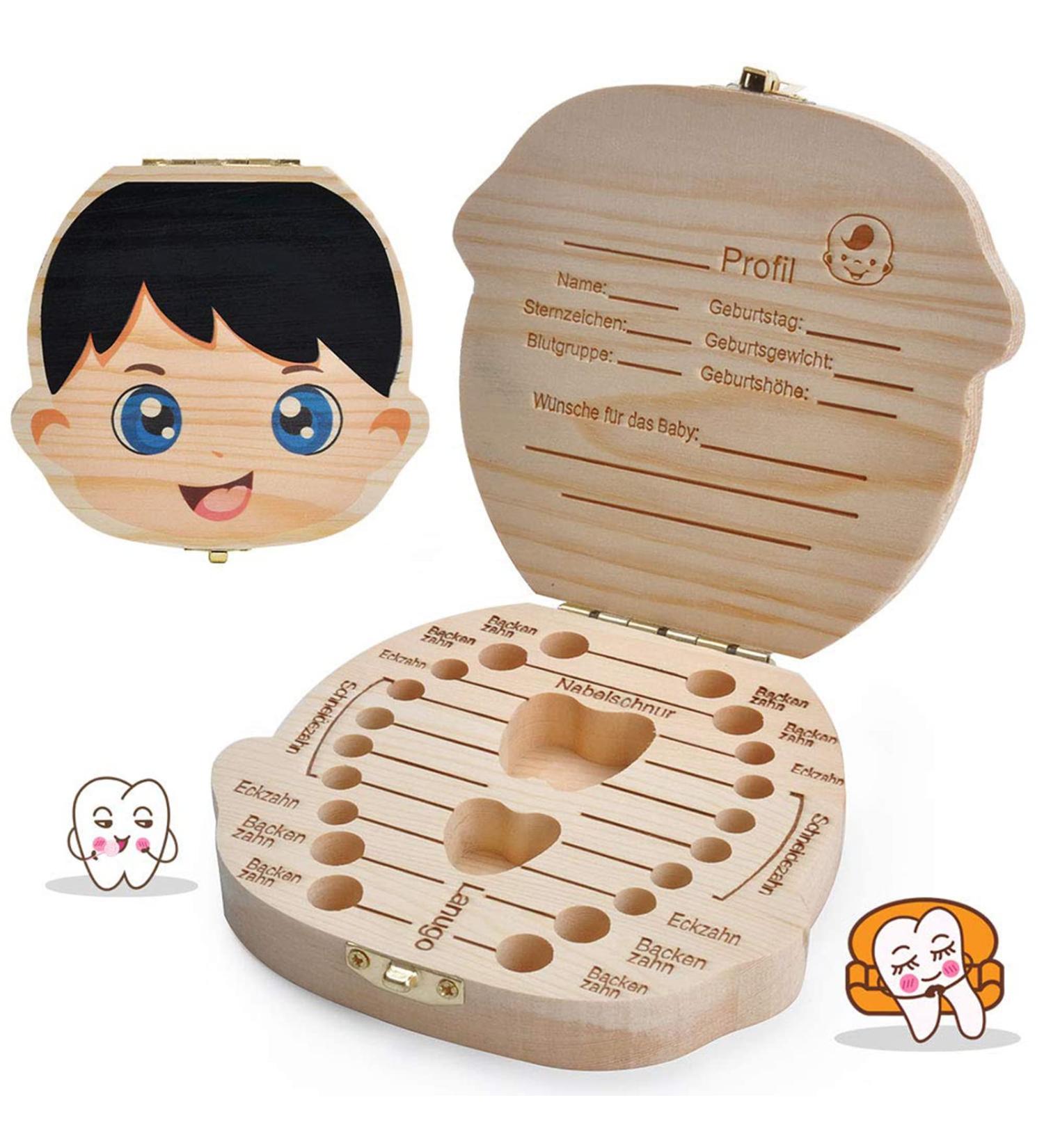 Lattcure Wooden Milk Tooth Box - Perfect Keepsake for Girls & Boys | German Souvenir Christmas Gift - Buy Online on GoSupps.com