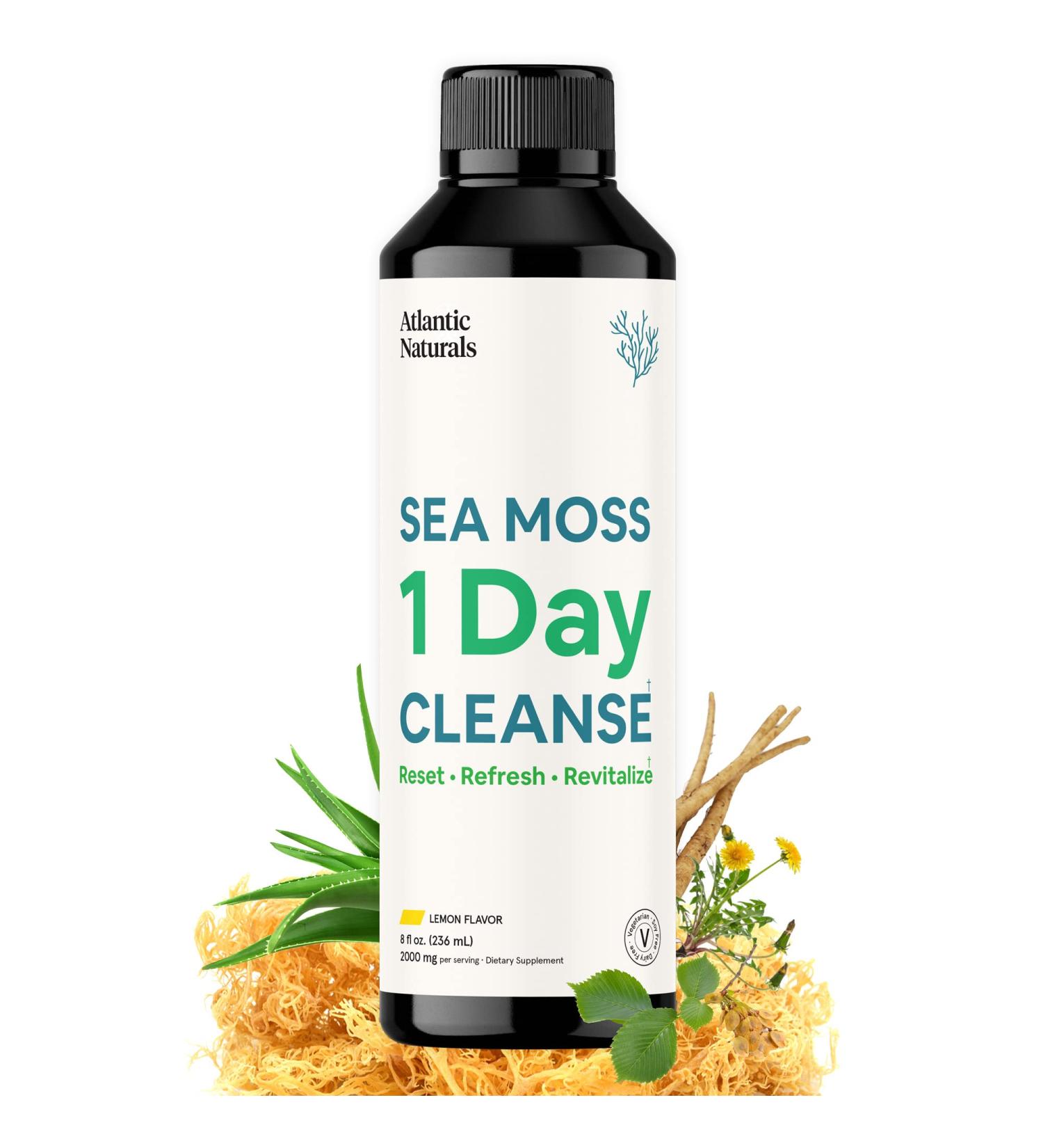 Atlantic Naturals Sea Moss 1 Day Cleanse - Full Body Detox for Kidney, Liver, Gut Health & Immune Support - Buy Online on GoSupps.com