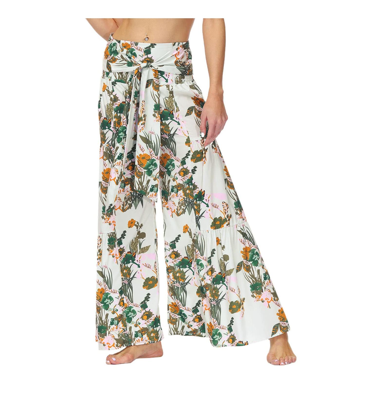 HAIBING Wide Leg Pants Soft and Patterned Wide Legs Elegant and Stylish Pants for Women. (S) - Buy Online on GoSupps.com