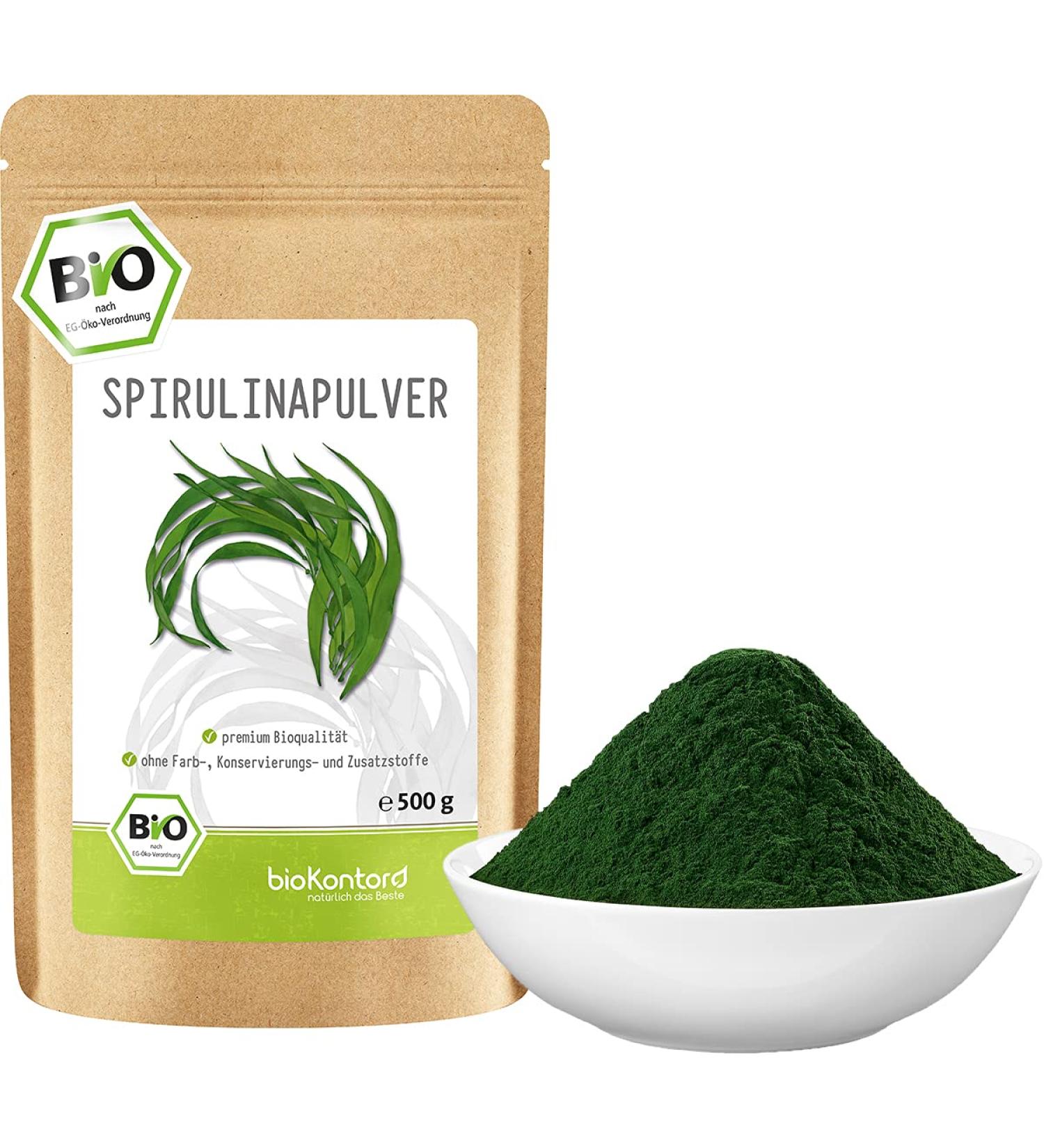 100% Pure Spirulina Powder 500g - Organic Lab-Tested Additive-Free | Biokontor - Buy Online on GoSupps.com