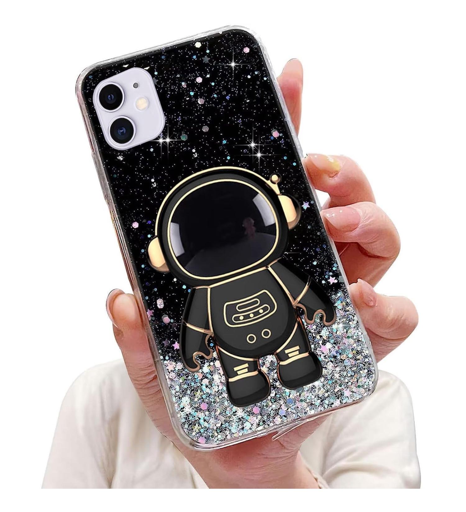 Buy Tivenfezk Nadoli for iPhone 11 - Astronaut Hidden Stands Caricature Glitter Soft Silicone Cover | International Shipping Available - Buy Online on GoSupps.com