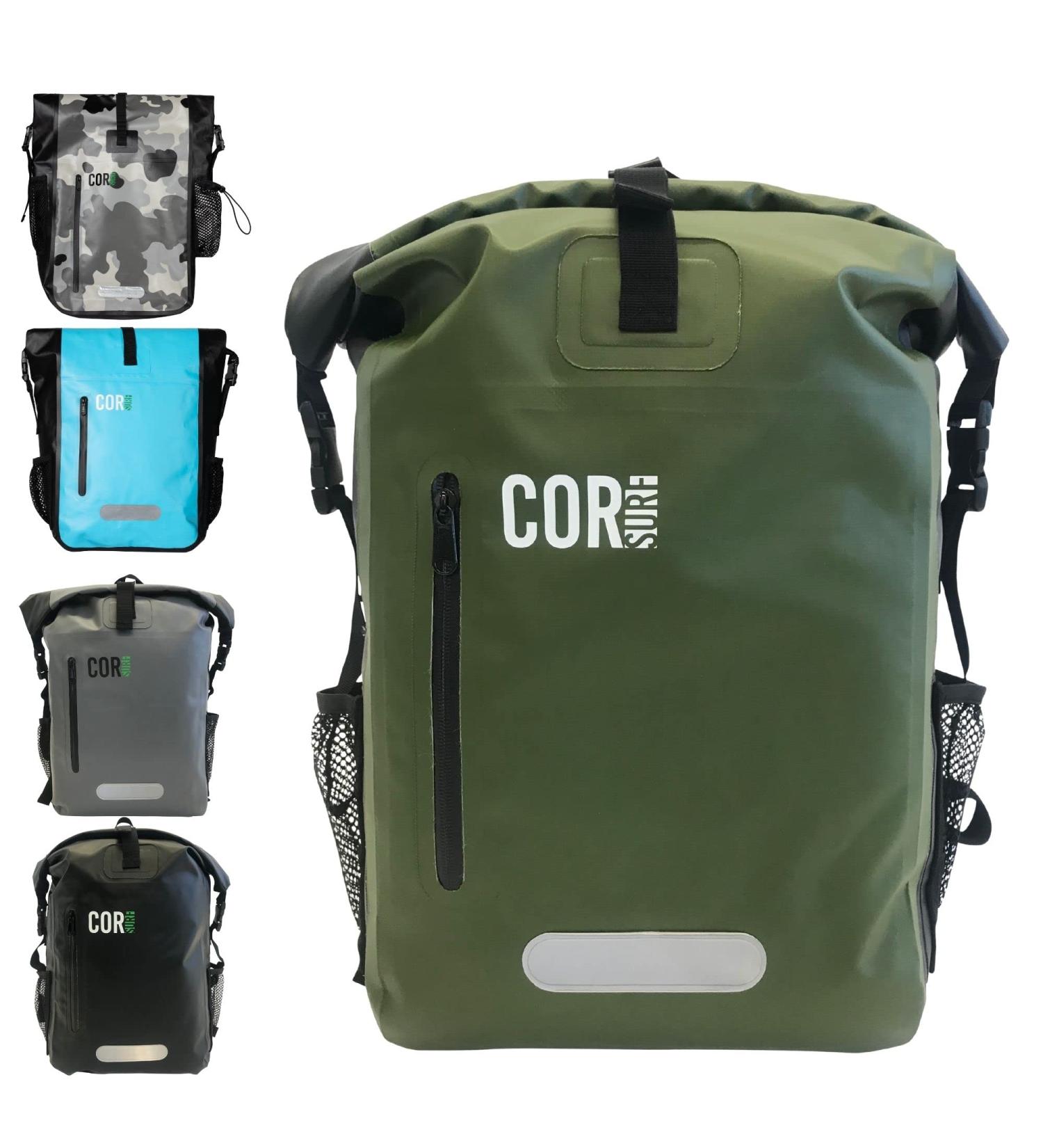 COR Surf Waterproof Dry Bag Backpack with Padded Laptop Sleeve 25L & 40L Heavy Duty Roll-Top Pack Green 25L - Buy Online on GoSupps.com