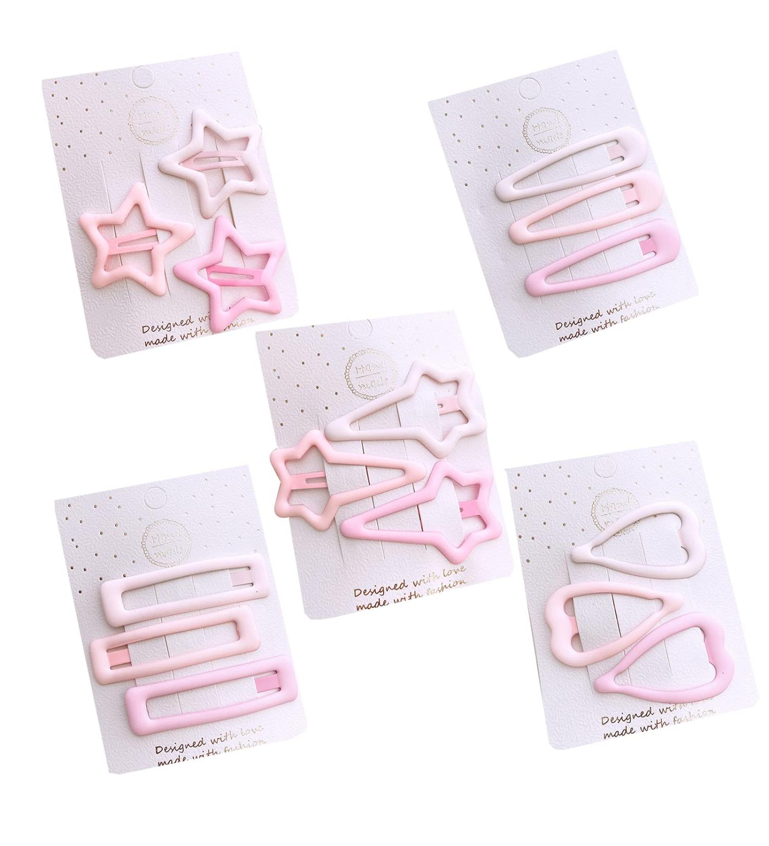 Pink Hair Clips Star Heart No Slip Metal Hair Clips Hair Clips Barrettes Hairpins With Different Shapes For Baby Girls Hair Clips - Buy Online on GoSupps.com