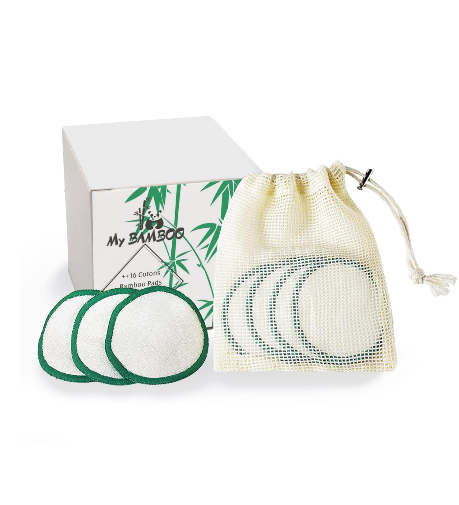 Organic Bamboo Reusable Makeup Remover Pads 16 Face Cleansing Pads - Buy Online on GoSupps.com