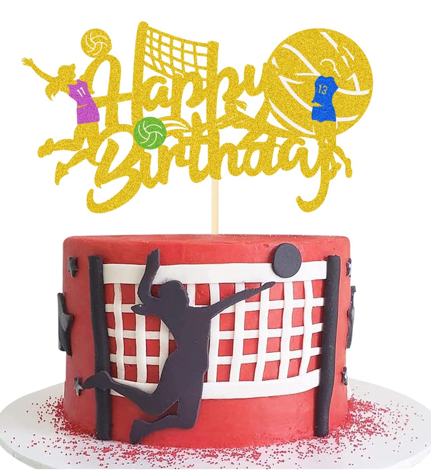 WishFirst Volleyball Cake Topper Girls Volleyball Player Cake Decoration Adult Boys Kids Beach Volleyball Theme Sports Birthday Party Decoration - Buy Online on GoSupps.com
