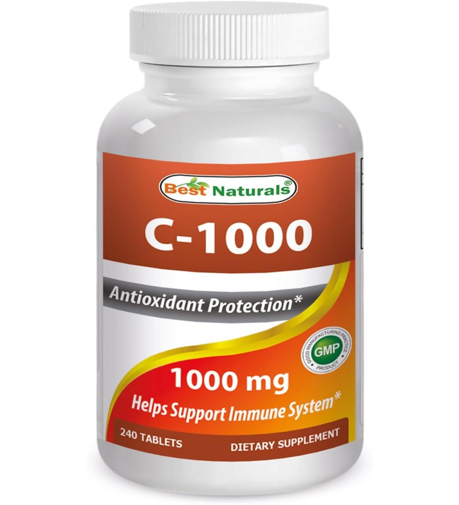 Best Naturals Vitamin C 1000mg Tablets with Rose Hips Berry - 240 Count - Buy Online on GoSupps.com