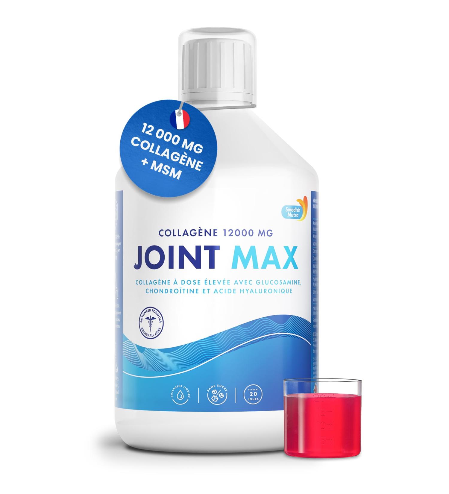 Joint MAX Collagen I Pure Hydrolyzed Collagen (Type I II and III) I Glucosamine MSM Chondroitin Turmeric Hyaluronic Acid I 100% Natural Flavor I Sugar Free - Supply for 20 Days - Buy Online on GoSupps.com