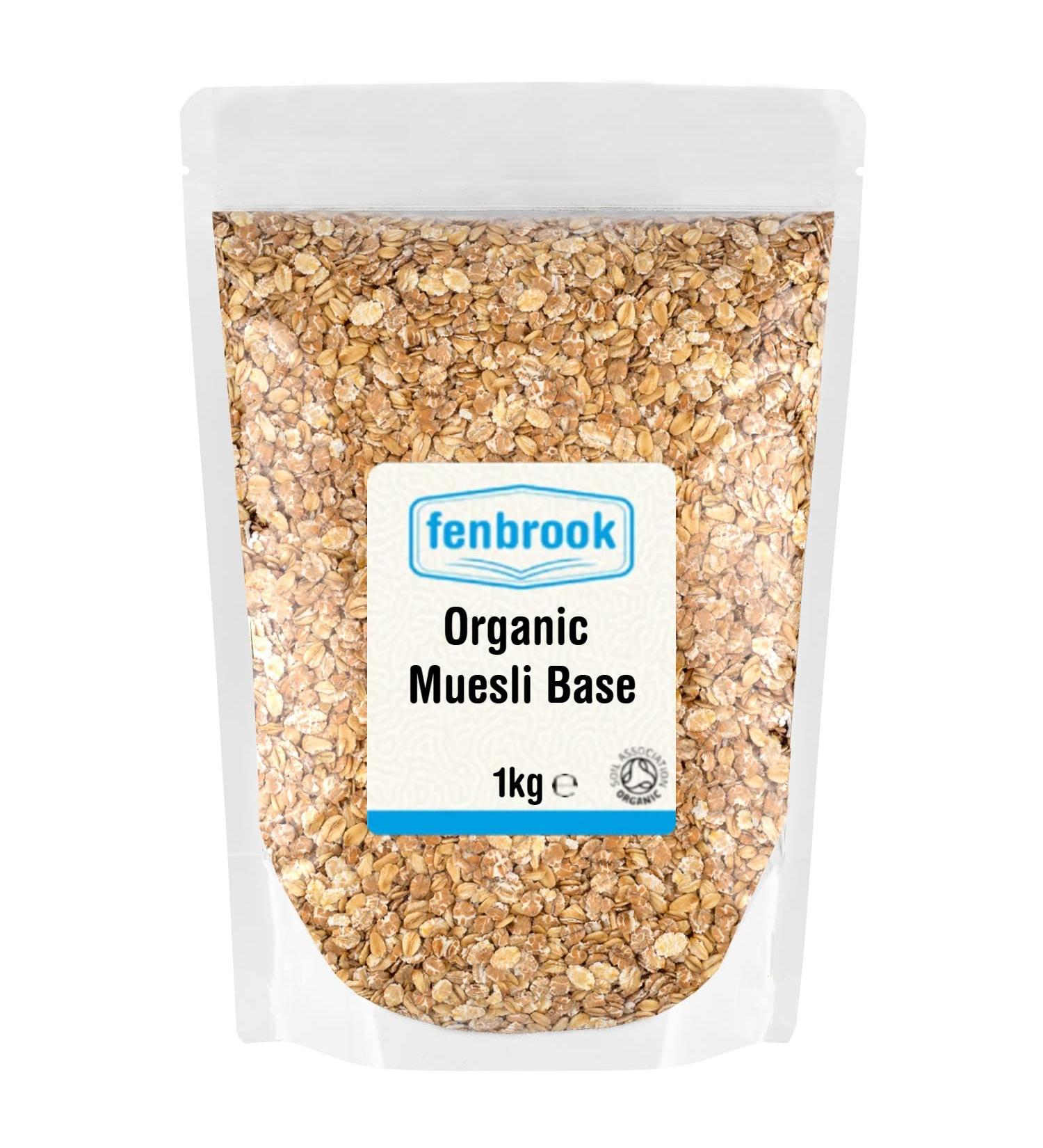 Fenbrook Organic Muesli Base 1kg (Oatflakes Barley Flakes Wheat Flakes) Certified Organic Organic - Buy Online on GoSupps.com