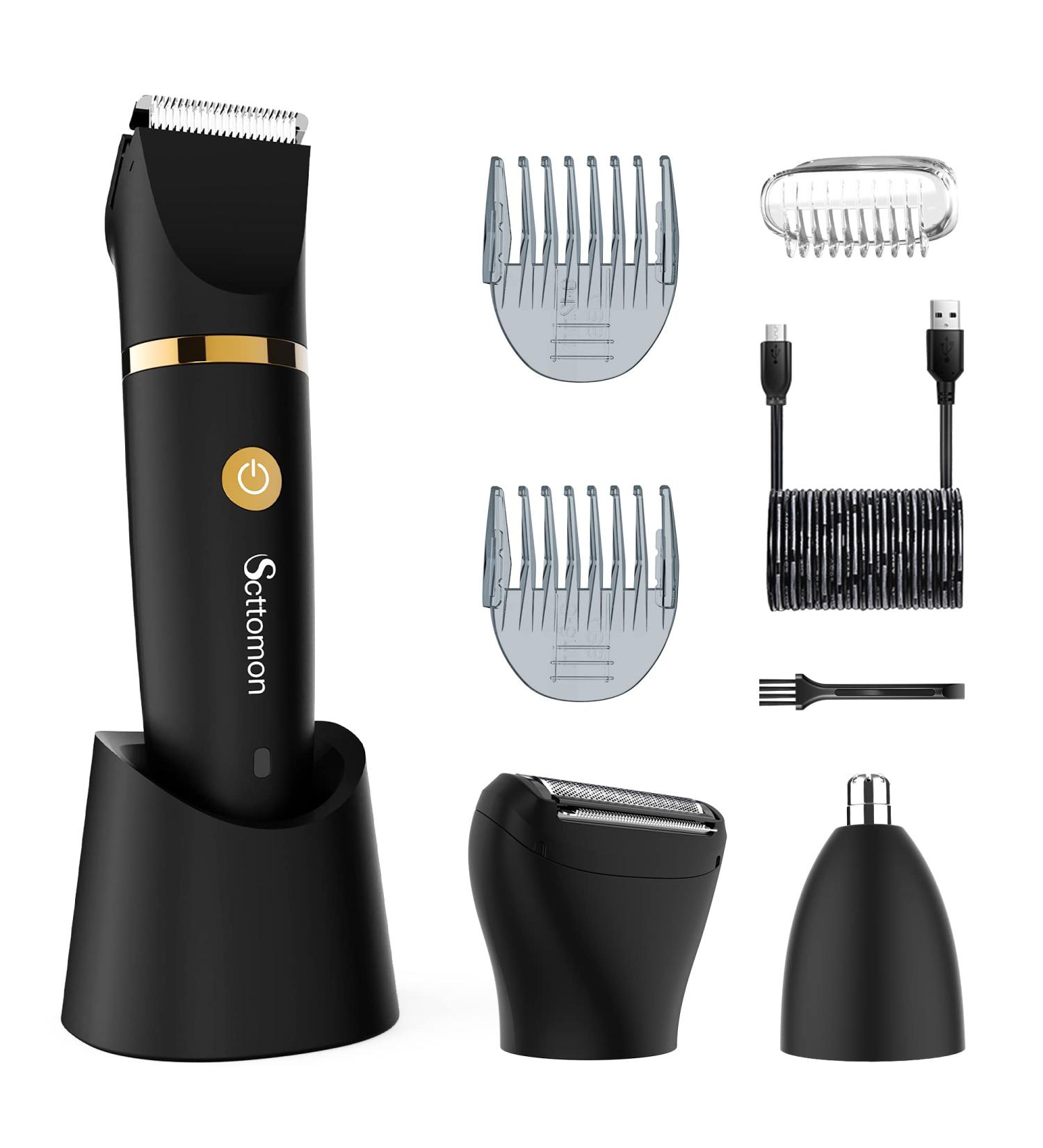 SCTTOMON 3-in-1 Waterproof Men's Body Razor & Ball Trimmer - Wireless Inguinal & Nose Hair Groomer - Buy Online on GoSupps.com