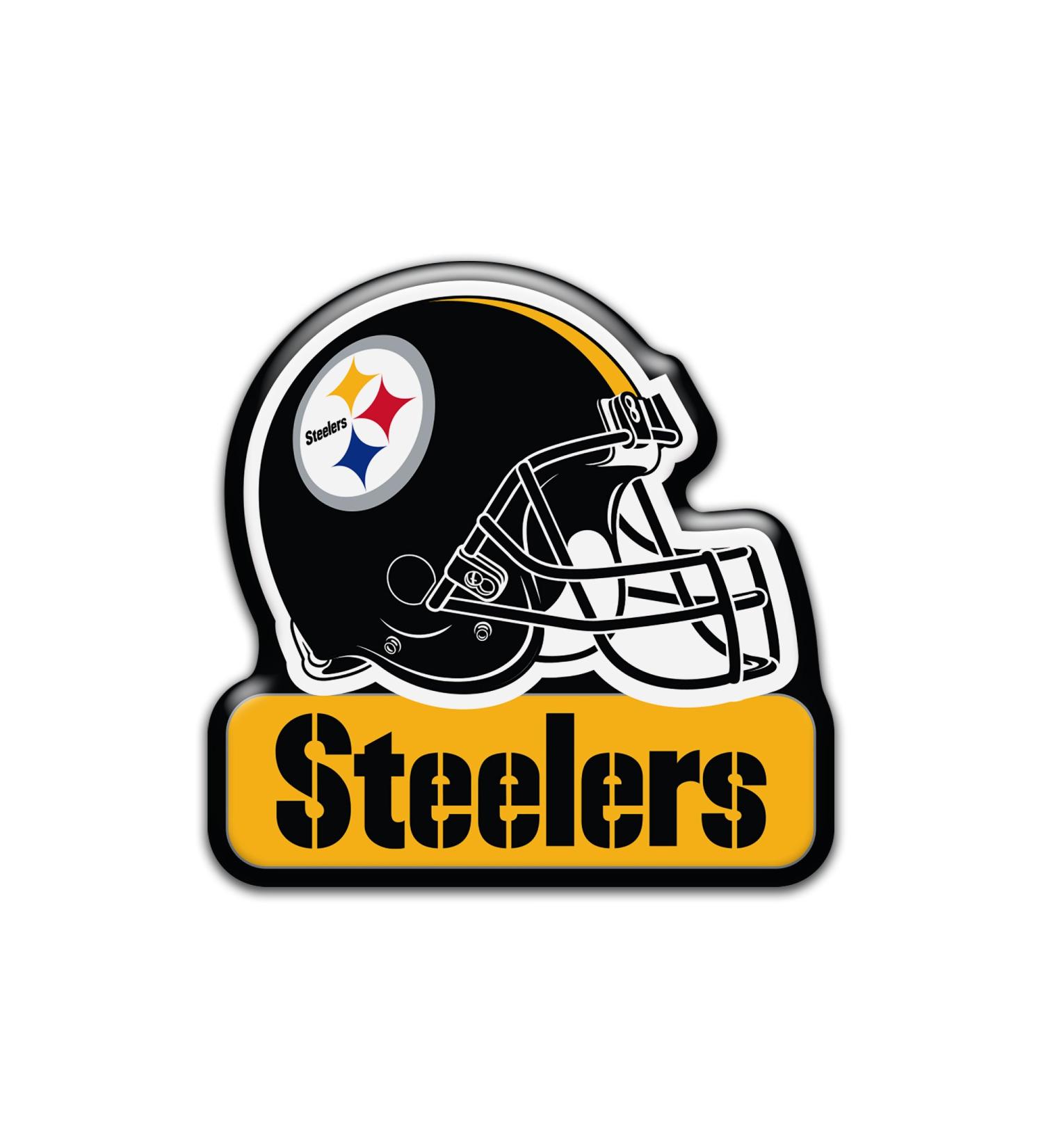 Aminco NFL Pittsburgh Steelers 3"" Heavy Duty Helmet Magnet, Black, 4.5 (NFL-MG-1067-12)