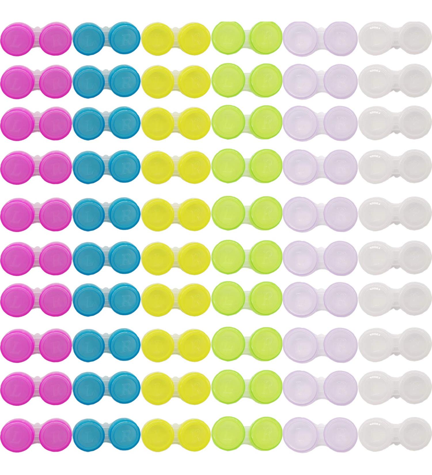 RonYoung 60PCS Contact Lens Cases - Left/Right Eyes Holder Box Container - 6 Colors - Buy Online on GoSupps.com