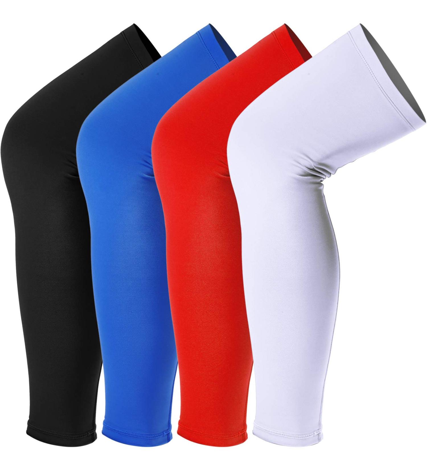 Skylety 4-Piece Leg Sleeves Set | Cooling Long Sleeves UV Protection | Men Women | Black White Red Navy Blue | X-Large - Buy Online on GoSupps.com