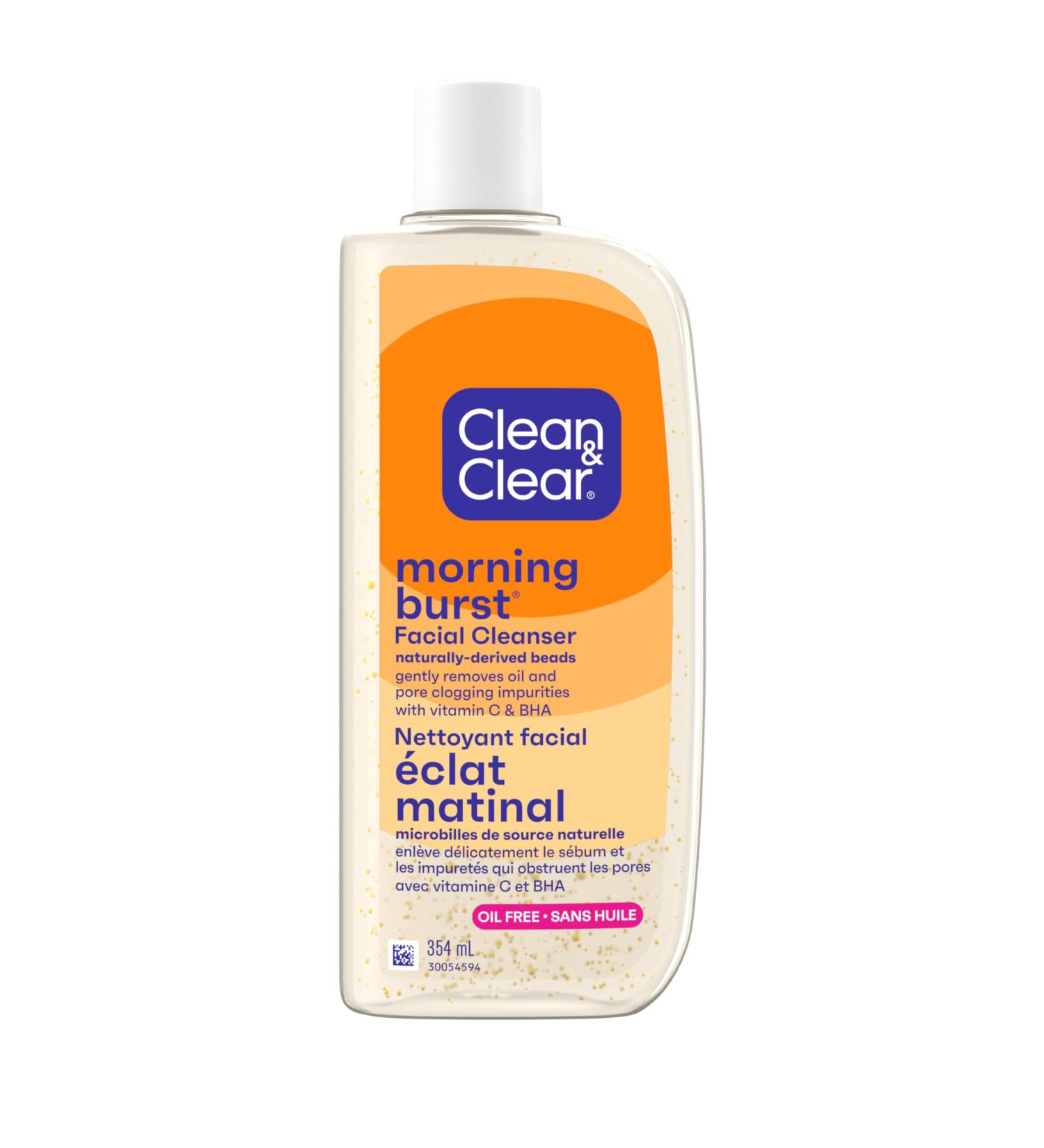 Clean & Clear Morning Burst Oil-Free Facial Cleanser with Vitamin C & BHA Daily Nourishing Face Wash Gently Cleanses to Remove Oil & Pore Clogging Impurities 354mL Facial Cleanser (354 mL) - Buy Online on GoSupps.com