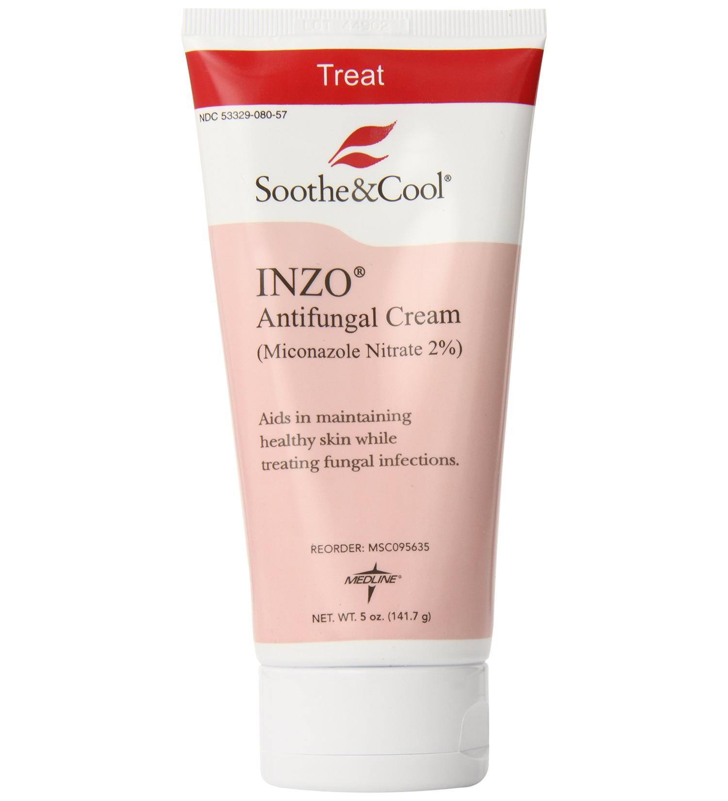 Medline Soothe & Cool Inzo Antifungal Cream 5-oz Tube (Pack of 12) | Miconazole Nitrate Formula - Buy Online on GoSupps.com