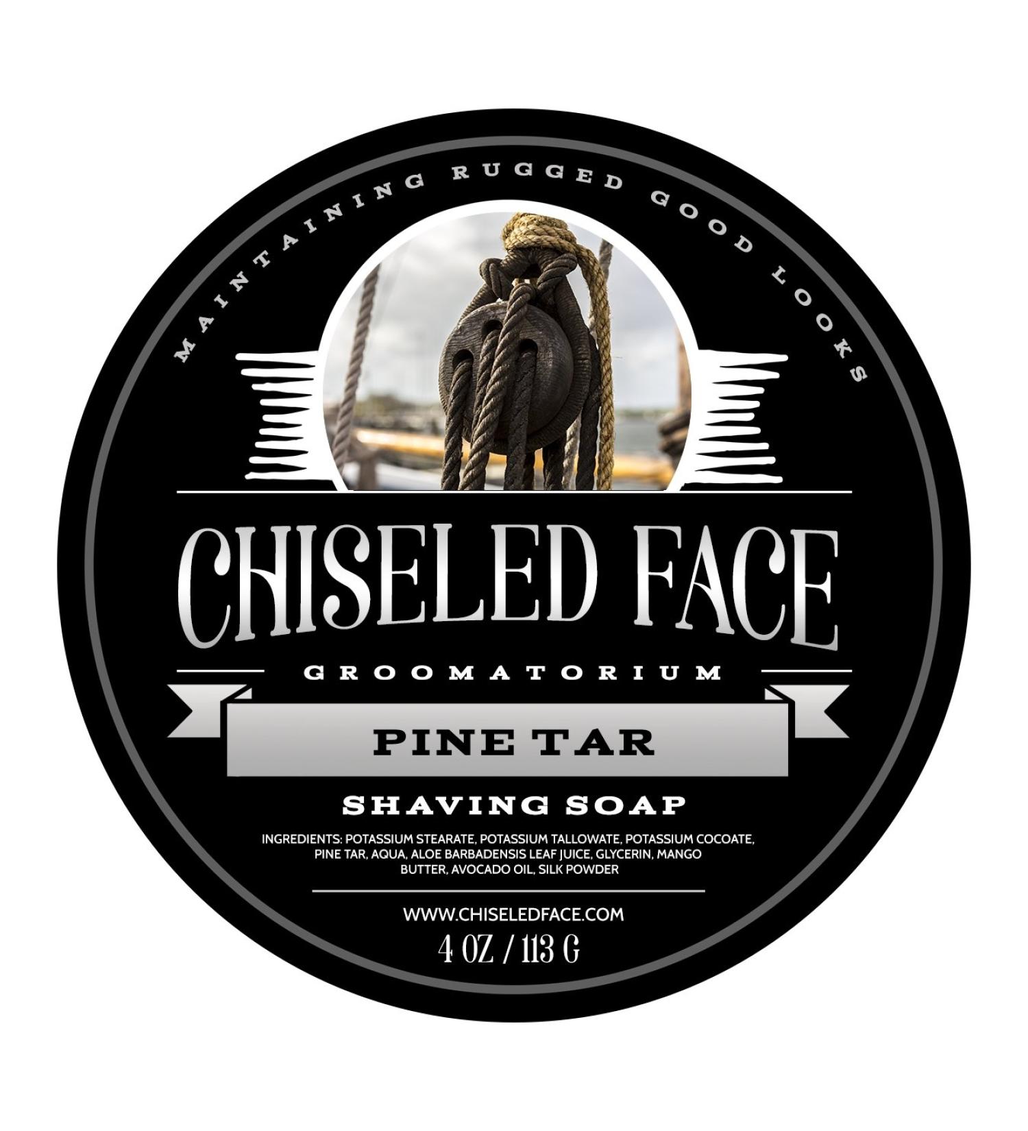 Pine Tar Handmade Luxury Shaving Soap by Chiseled Face  Rich, Thick Lather  Smooth, Comfortable Shaves  Tallow-Based Soap  Made in The USA