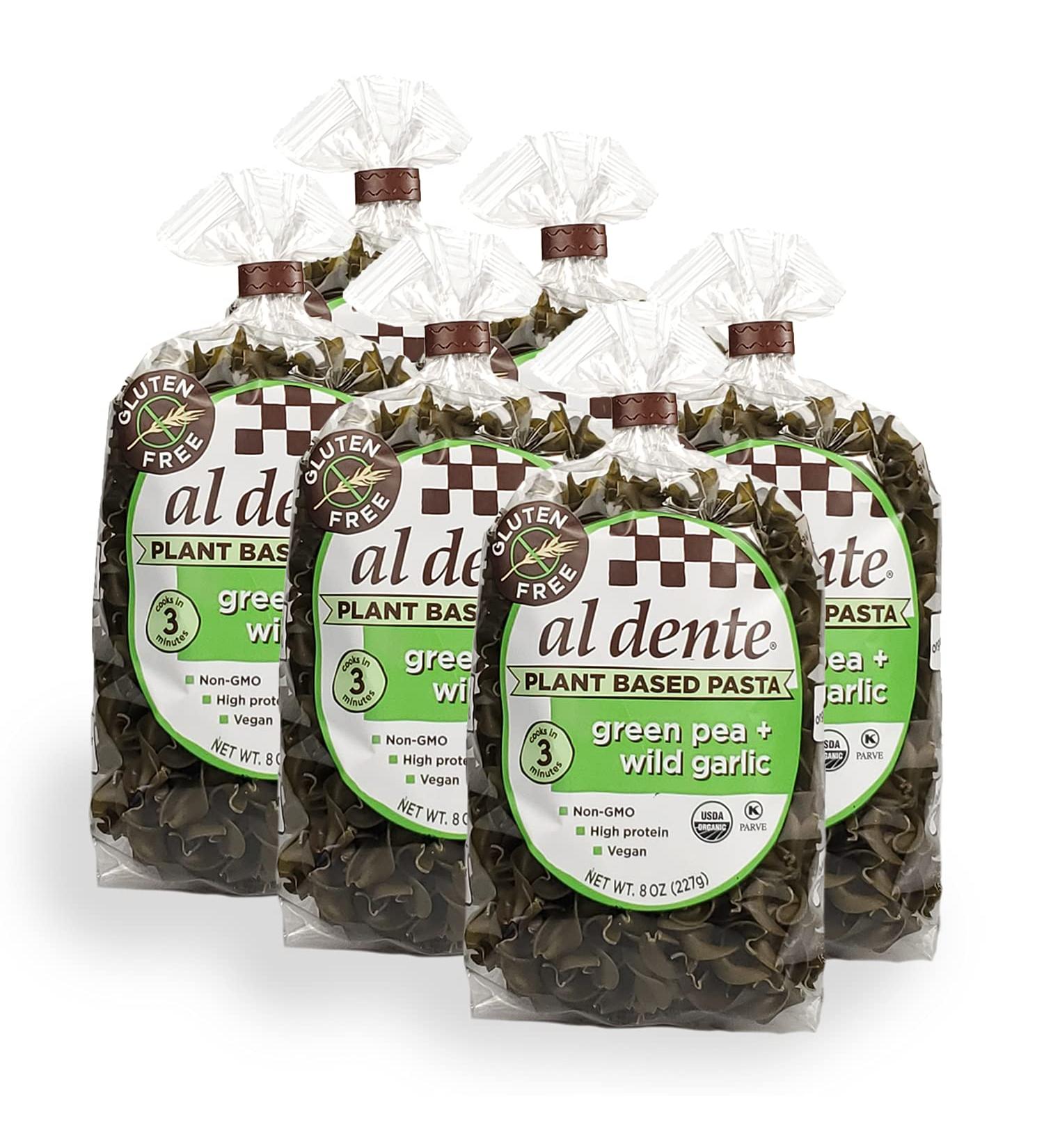 Al Dente Plant Based Pasta Green Pea + Wild Garlic 8 oz (6 Pack) - Buy Online on GoSupps.com