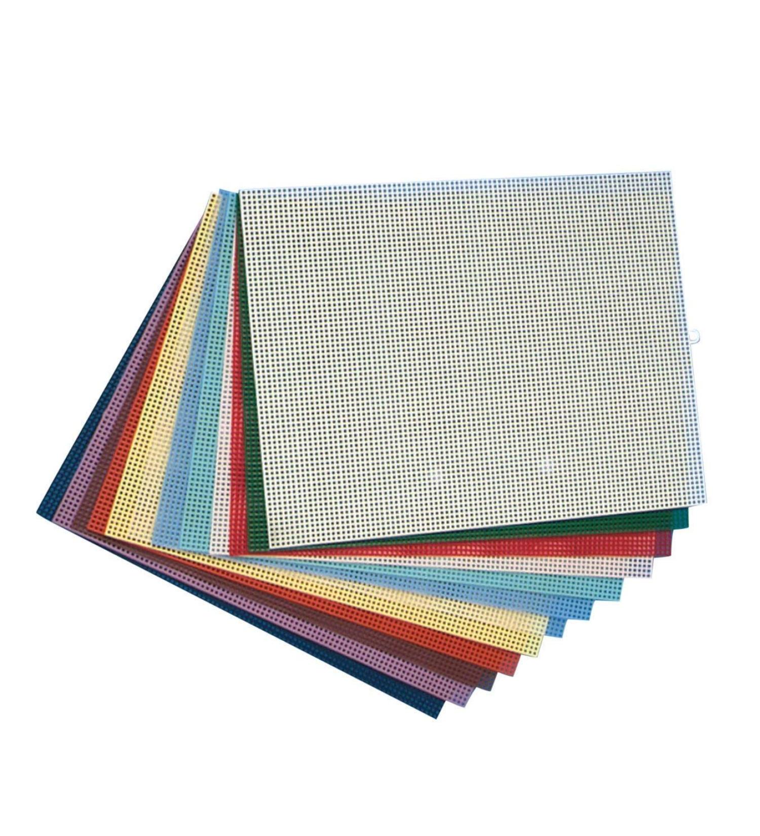 Plastic Canvas Sheets 10-1/2" x 13-1/2" - Assorted (Pack of 12)