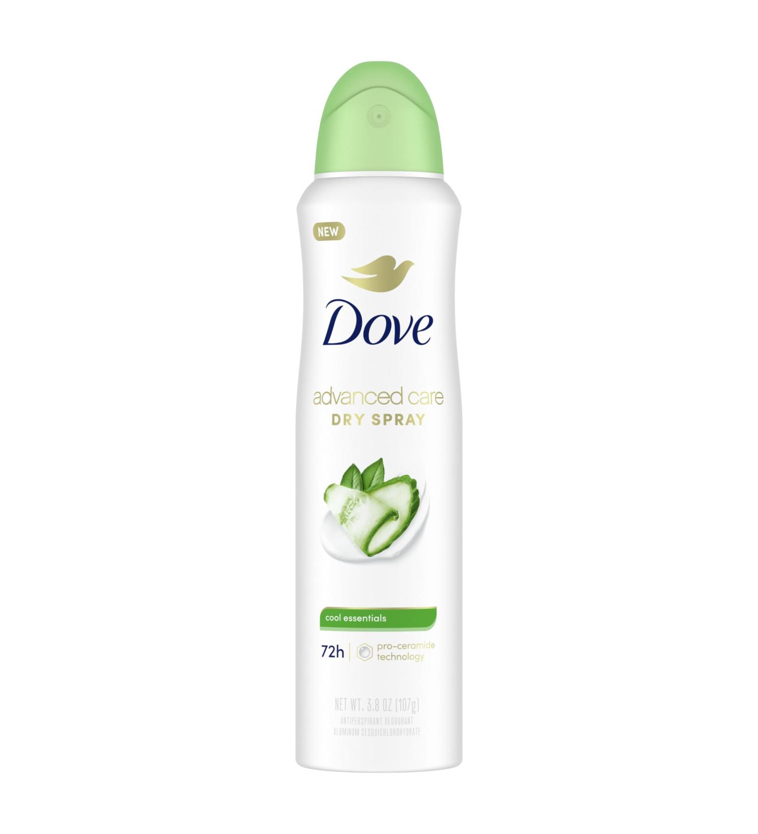 Dove Advanced Care Antiperspirant Deodorant Dry Spray Cool Essentials for helping your skin barrier repair after shaving With Pro Ceramide Technology 3.8 oz 3.8 Ounce (Pack of 1) Cool Essentials - Buy Online on GoSupps.com