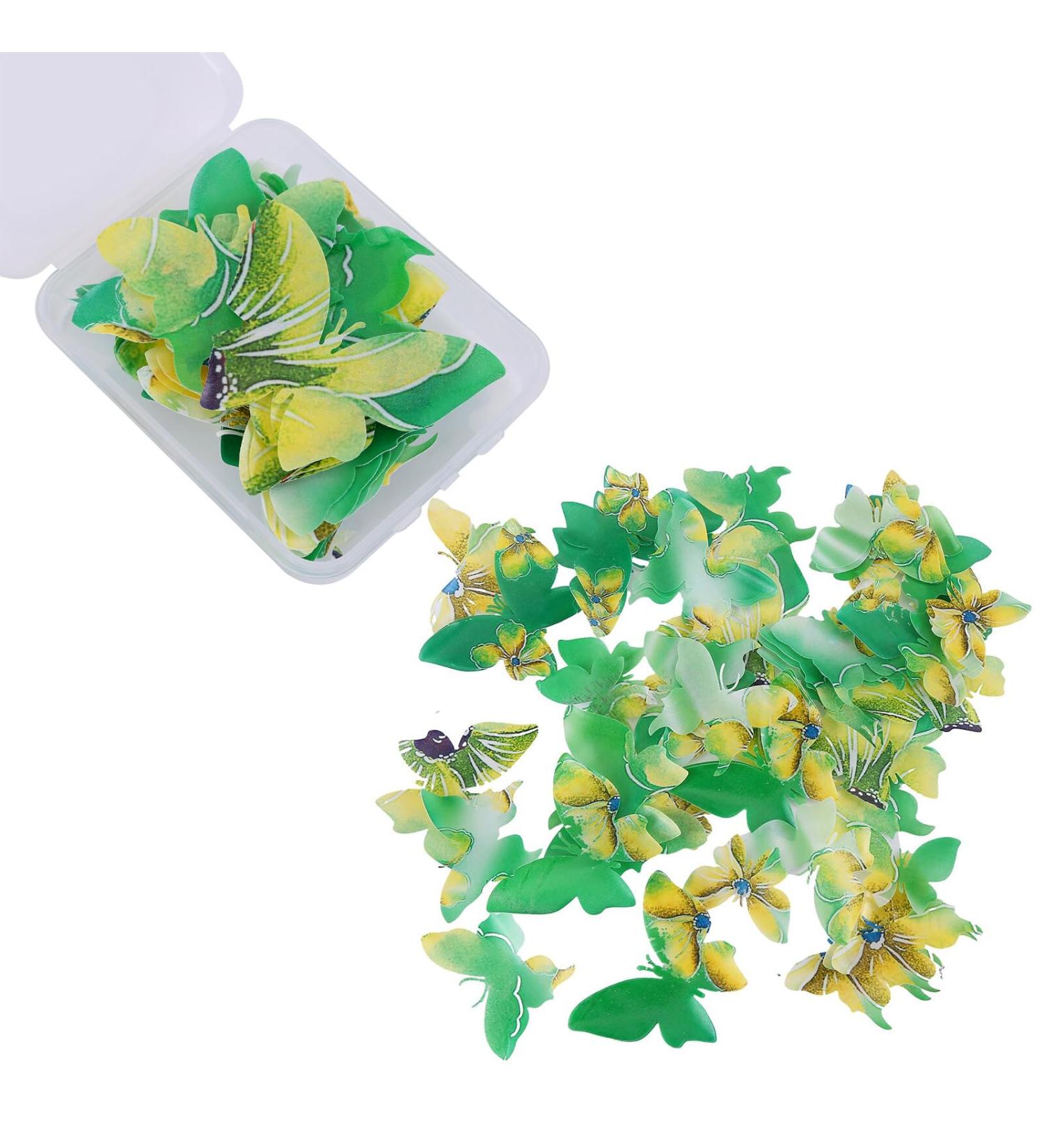 50Pcs Edible Wafer Paper Butterfly Cupcake Toppers Asudaro Butterfly Cake Decoration for Birthday Party Wedding Food Decorations One Size Type 3 - Buy Online on GoSupps.com