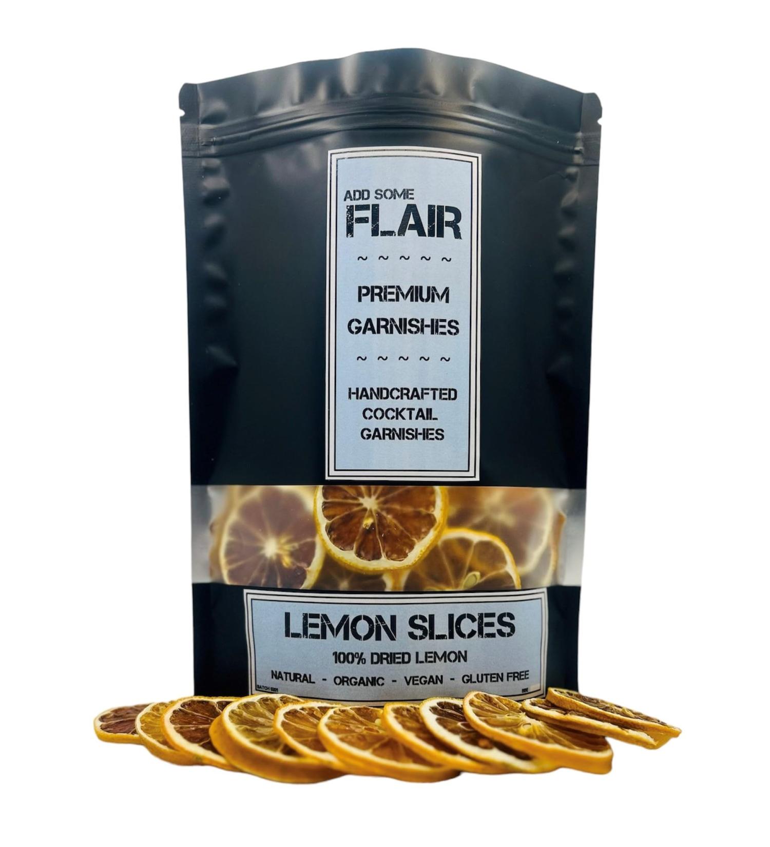 Dried Lemon Slices - Premium Dehydrated Cocktail Garnishes - 30 Servings (50g Approx) - Buy Online on GoSupps.com