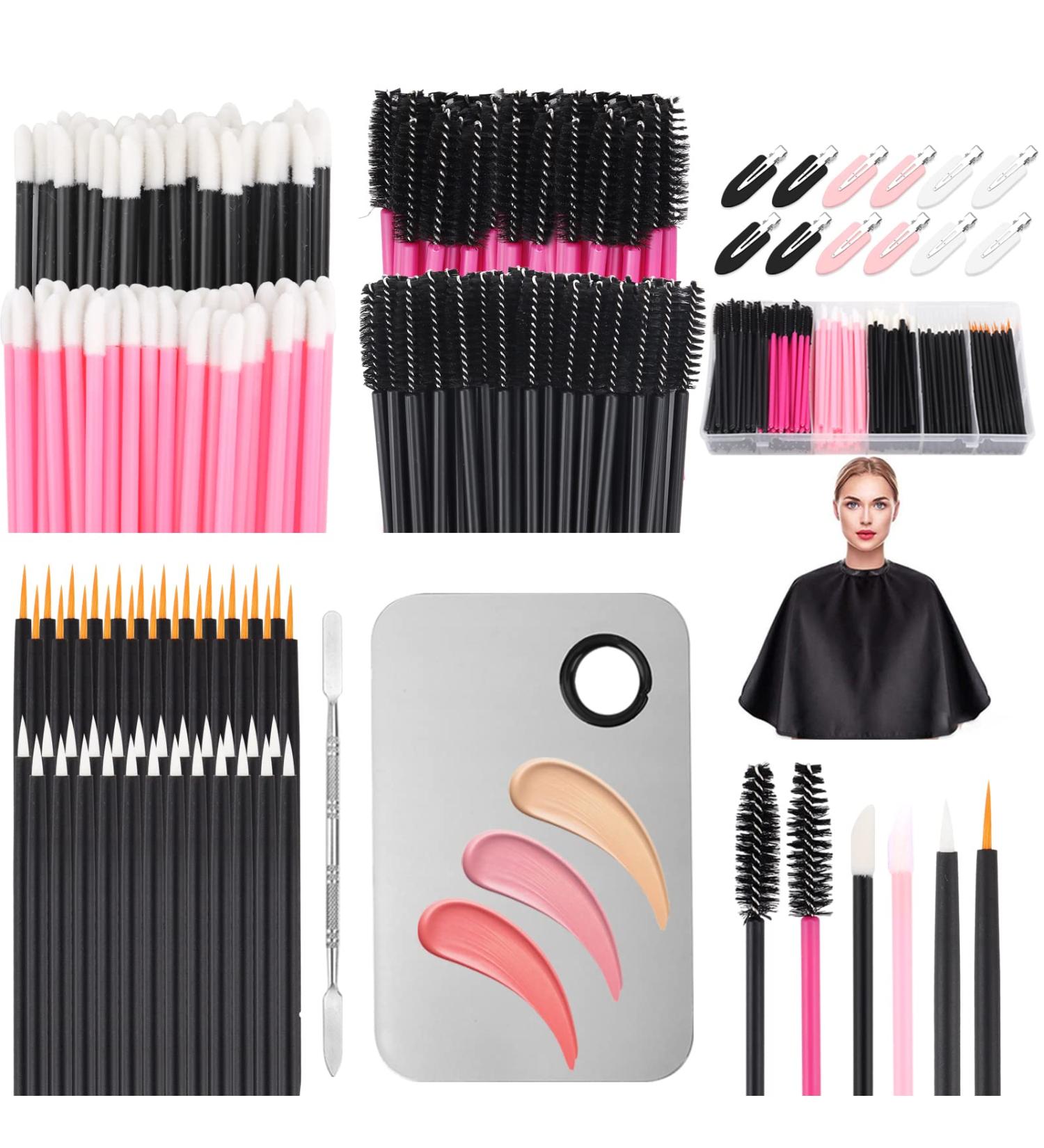 LIONVISON Disposable Makeup Applicators Makeup Mixing Palette with Spatula and 262 PCS Disposable Makeup Brush Tools Mascara Wands Lip Brushes Eyeliner Brushes Makeup Hair Clips with Organizer Box - Buy Online on GoSupps.com