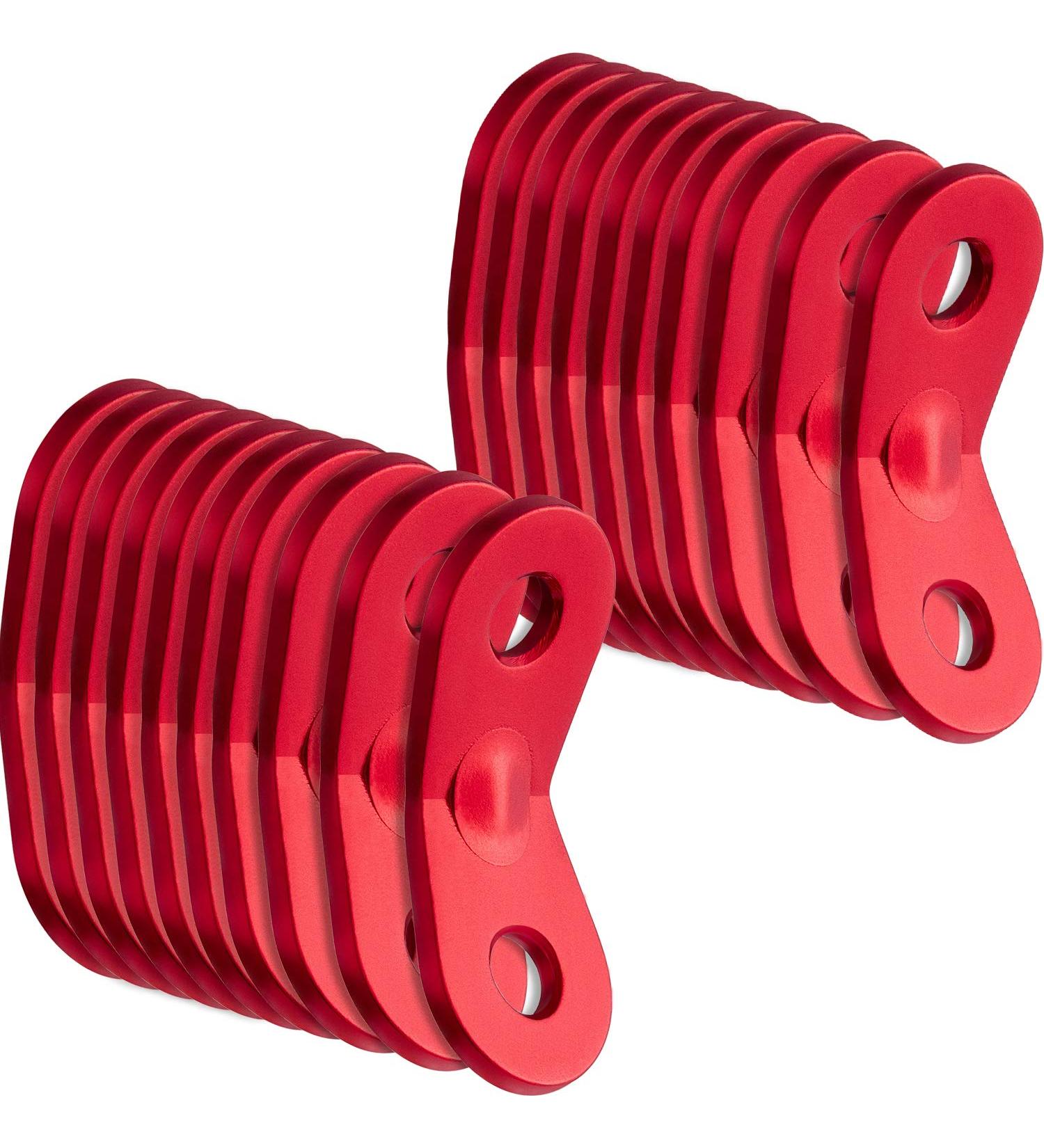 SATINIOR 20pcs Aluminum Guyline Cord Adjuster | Tent Tensioners for Camping | Red Circle Design - Buy Online on GoSupps.com